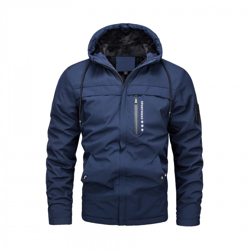 Men's Heavyweight Full-Zip Hooded Jacket Windproof High-Quality Coat