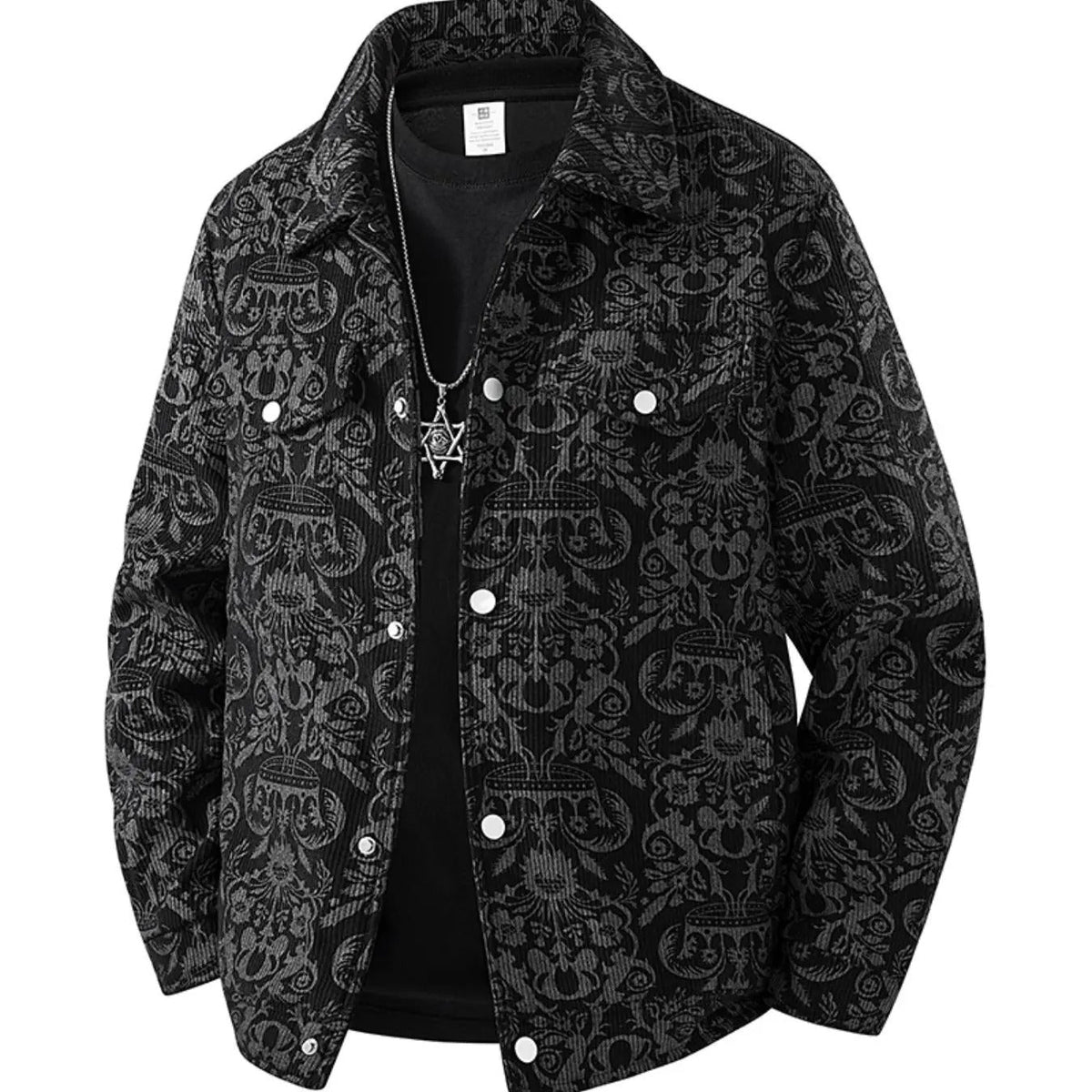 KZZ Men's Printed Zip-Up Jacket