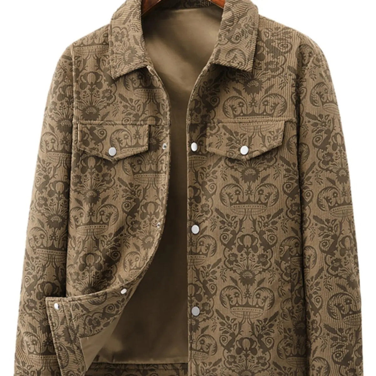 KZZ Men's Printed Zip-Up Jacket