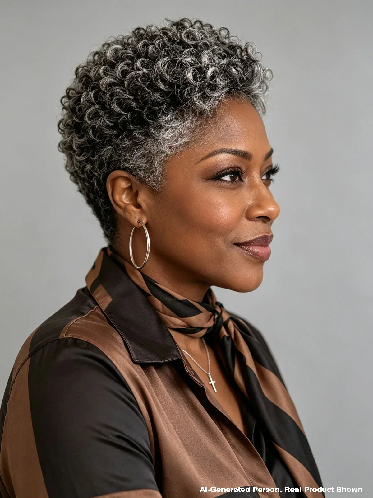 Lace front Pixie Salt&Pepper Wig