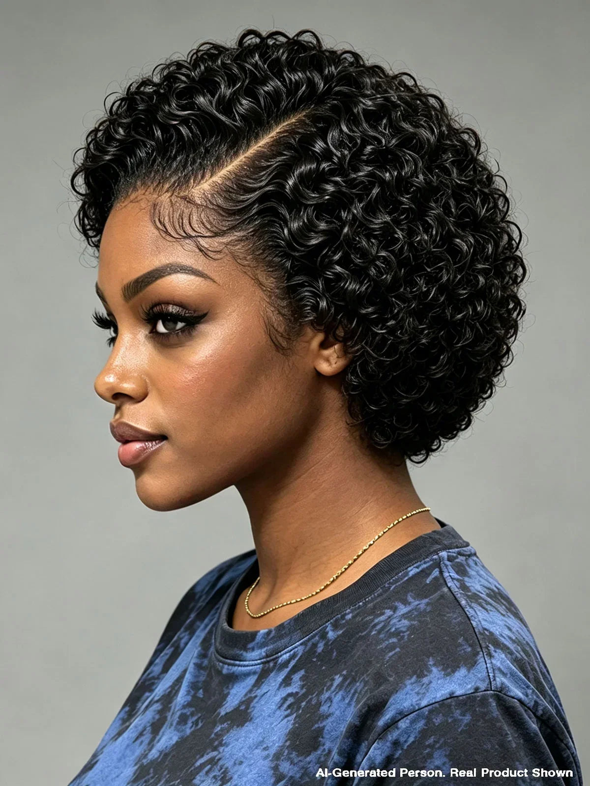 3 Colors Lace Front Pixie Wig Curly Wave