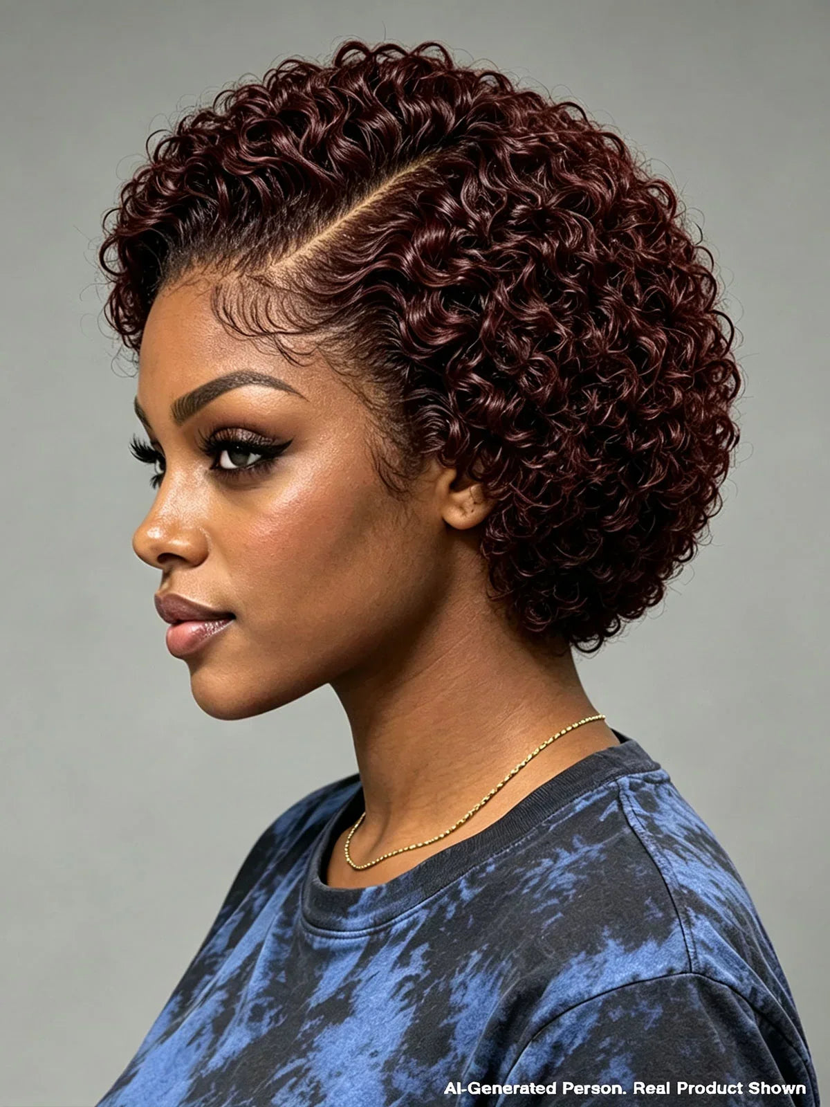 3 Colors Lace Front Pixie Wig Curly Wave