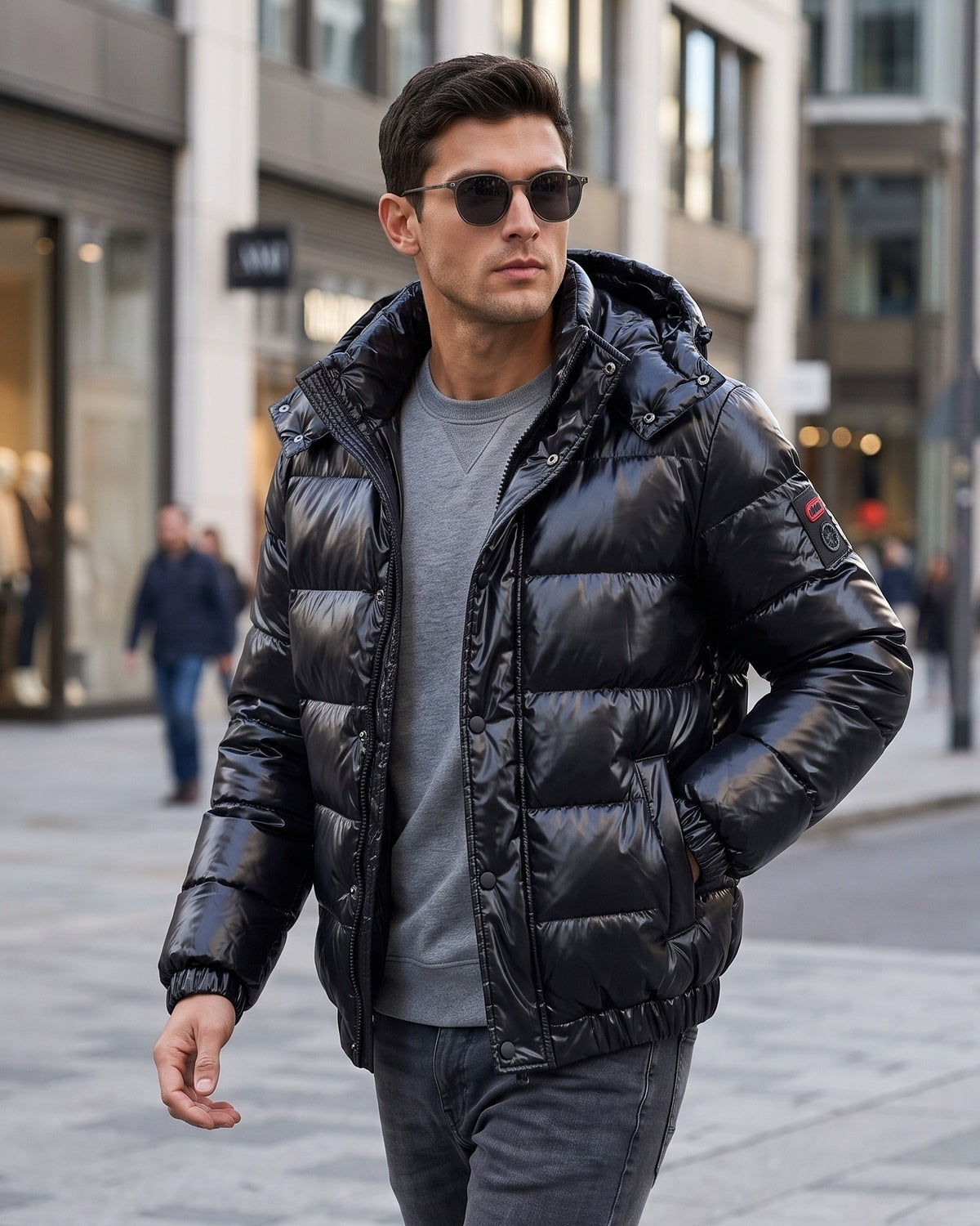 Men's Solid-Color Zip-Up Hoodie