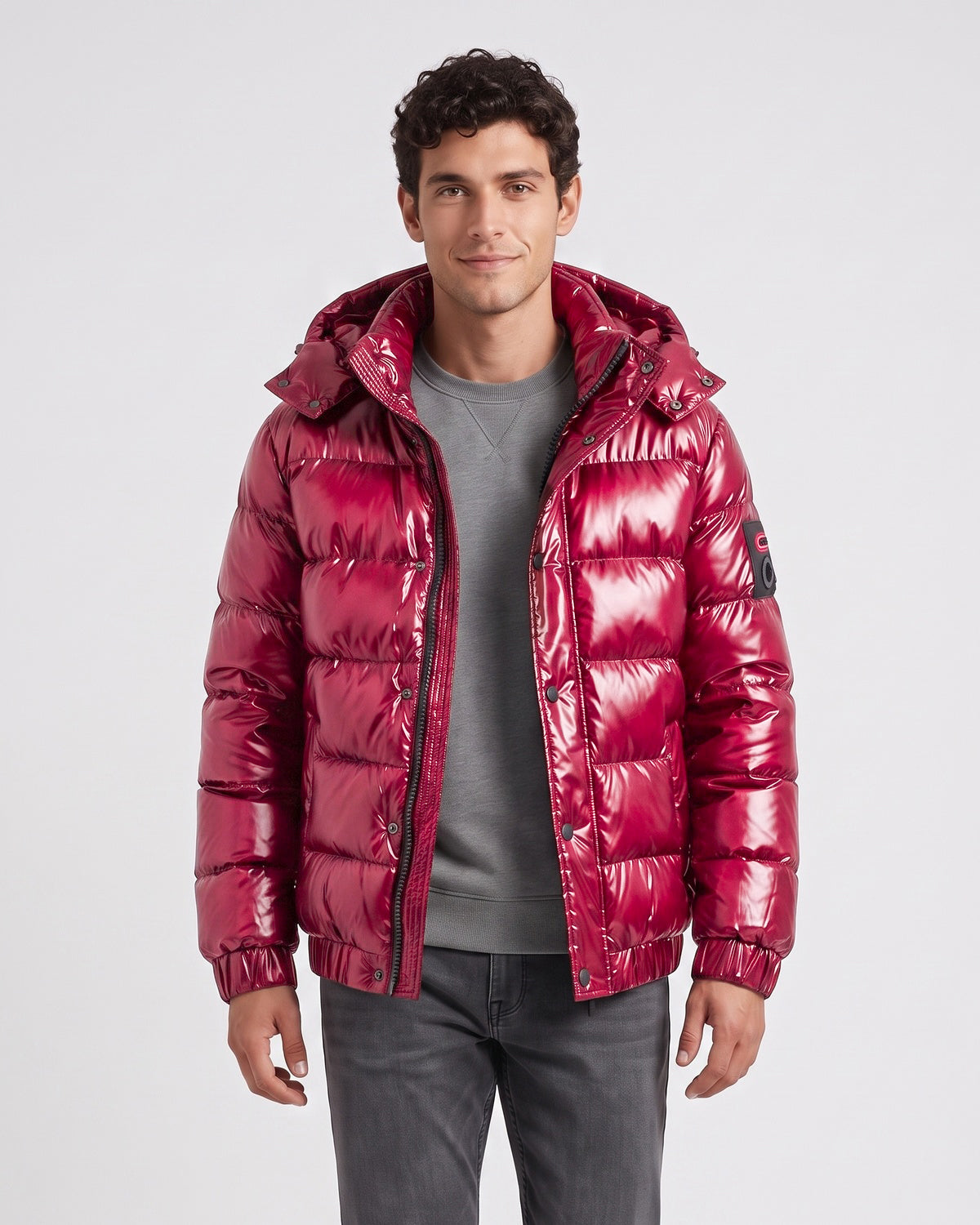 Men's Solid-Color Zip-Up Hoodie