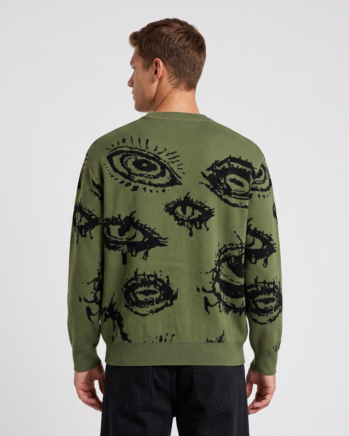 Men's Minimalist Print Long-Sleeve Knit Pullover