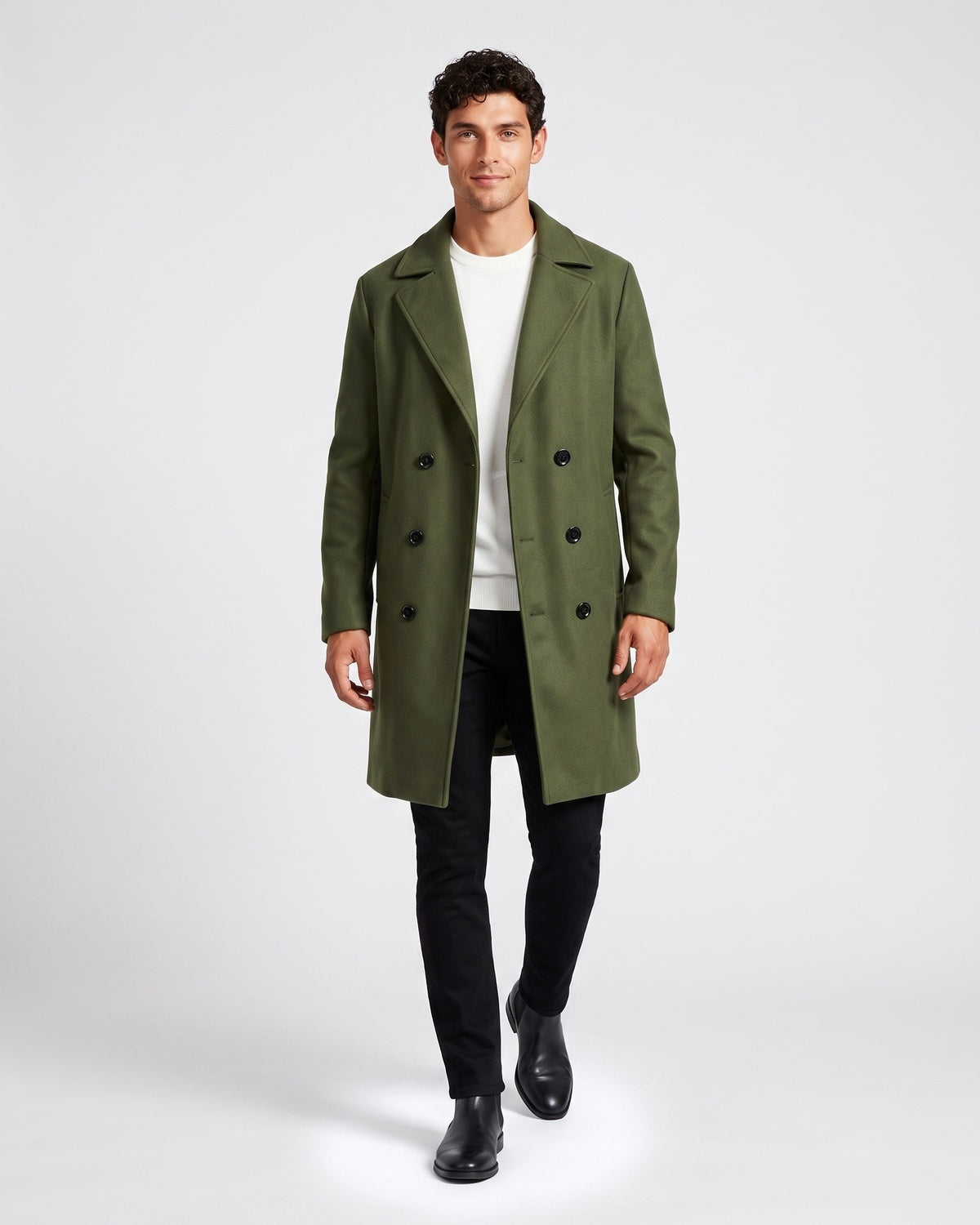 Men's double-breasted trench coat