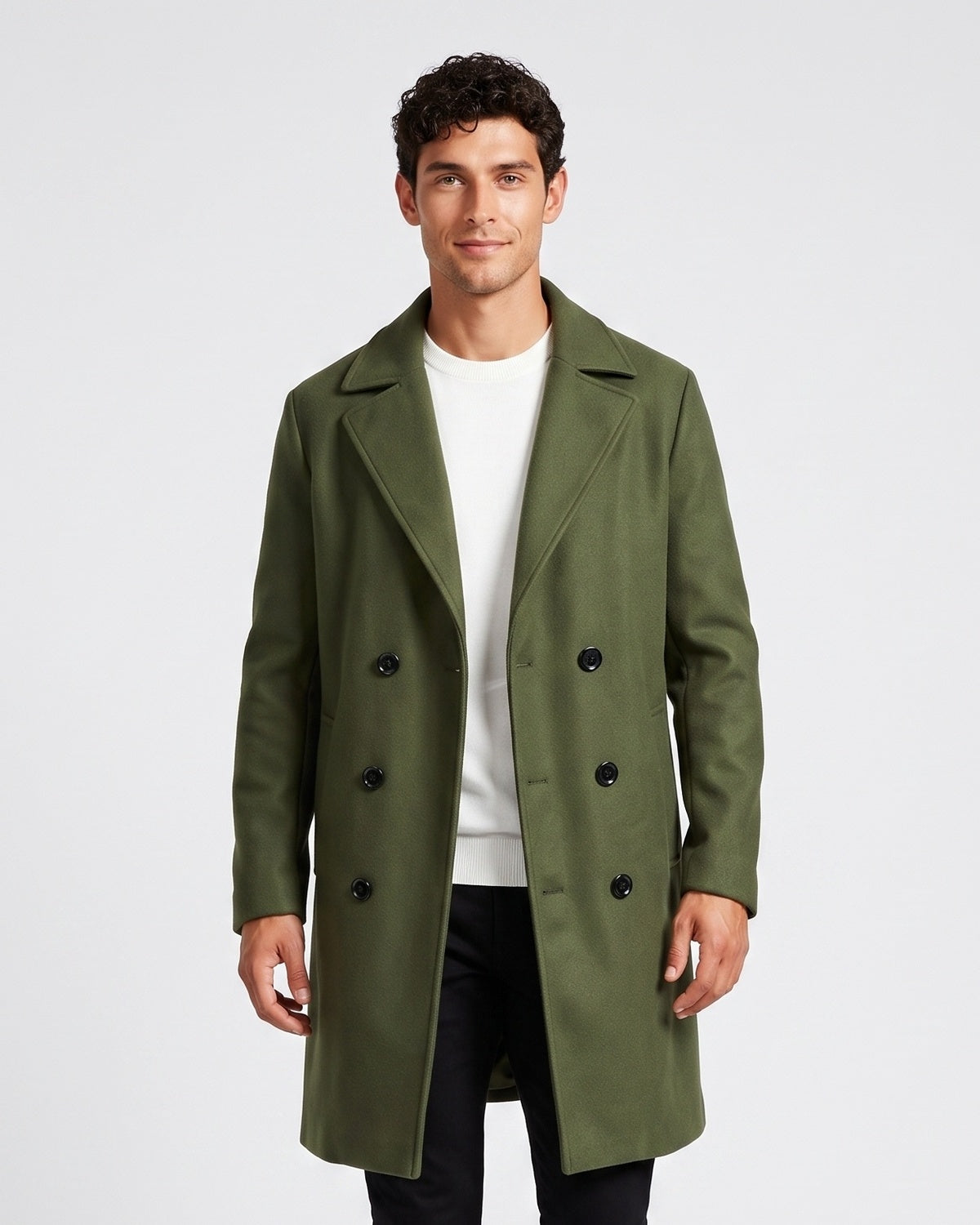 Men's double-breasted trench coat