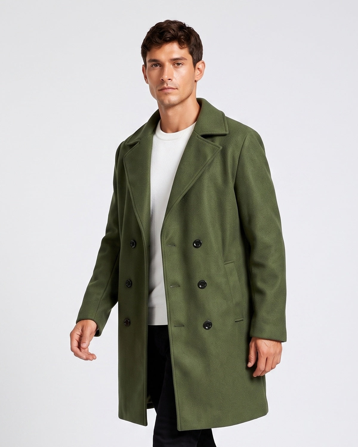 Men's double-breasted trench coat
