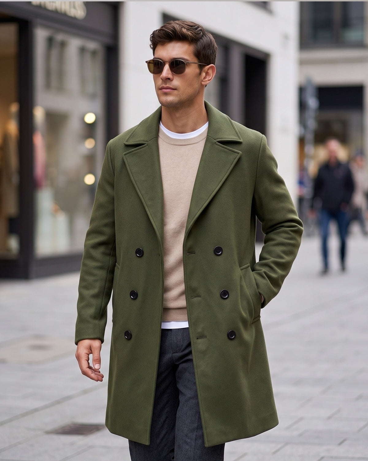 Men's double-breasted trench coat