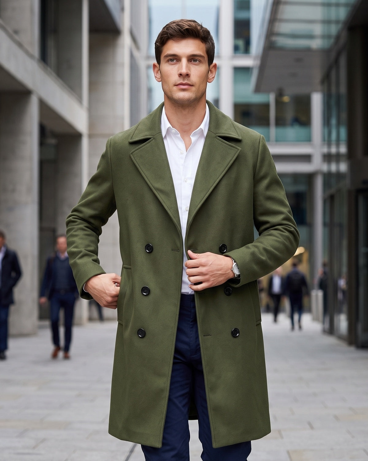 Men's double-breasted trench coat