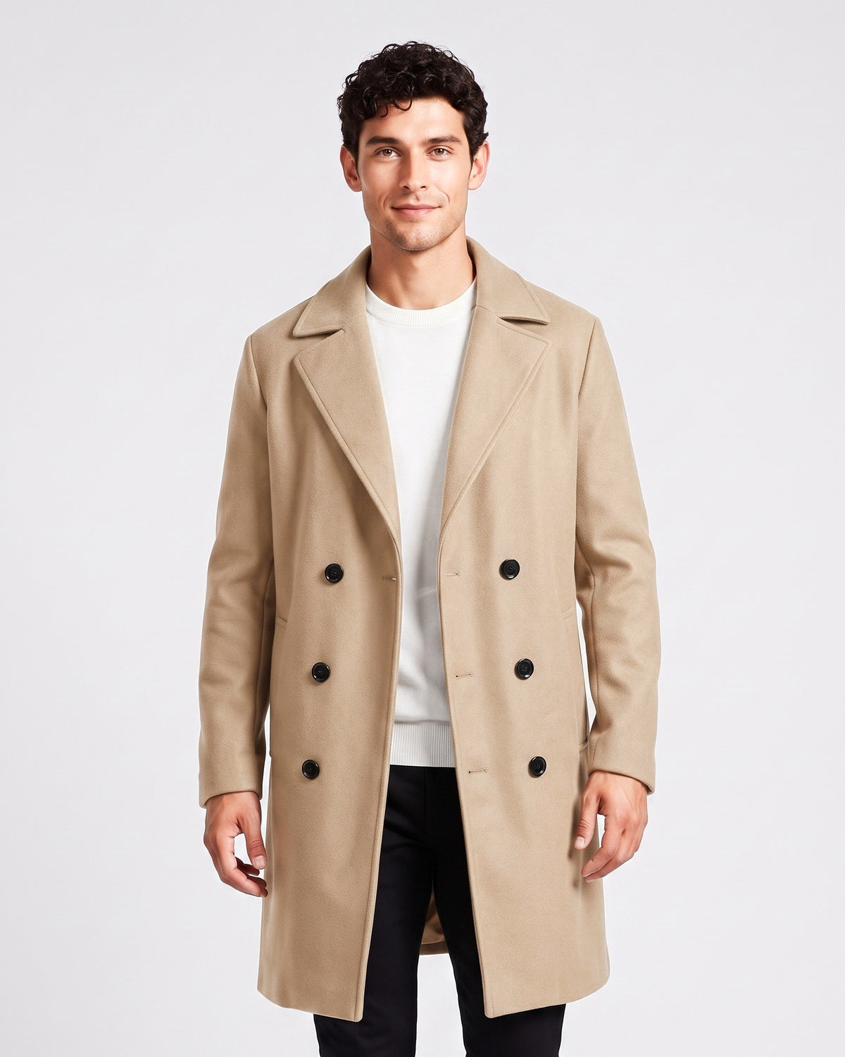 Men's double-breasted trench coat