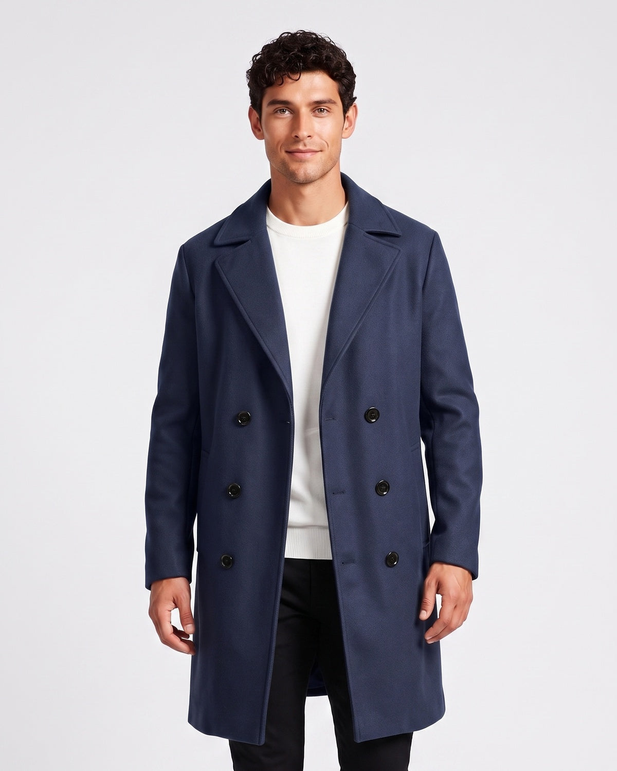Men's double-breasted trench coat