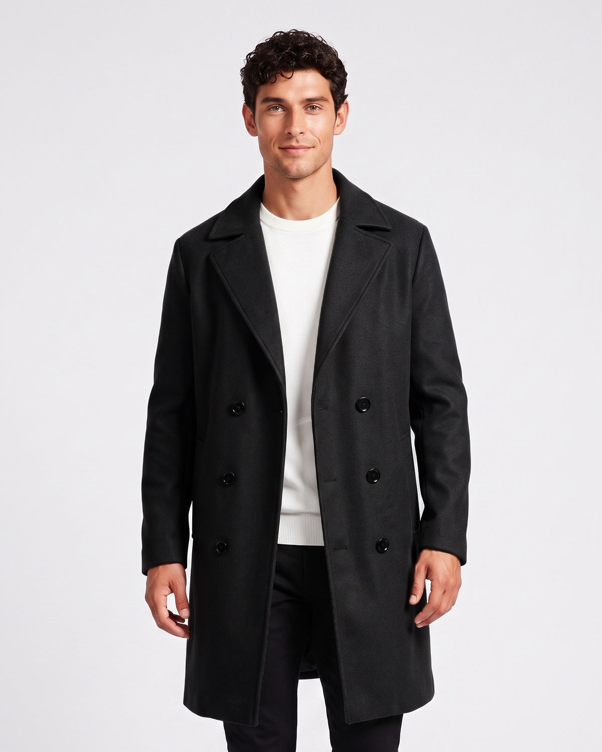 Men's double-breasted trench coat
