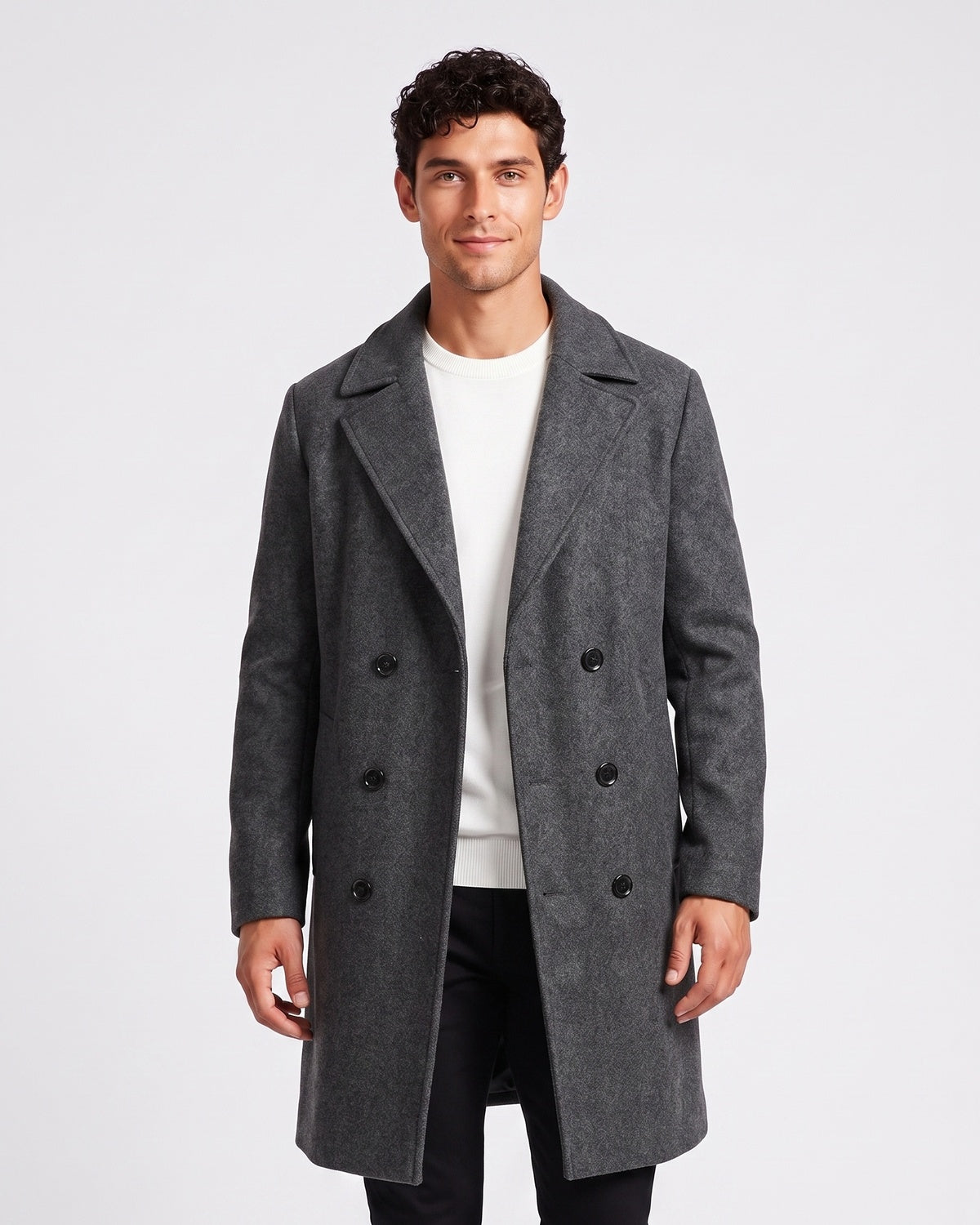 Men's double-breasted trench coat