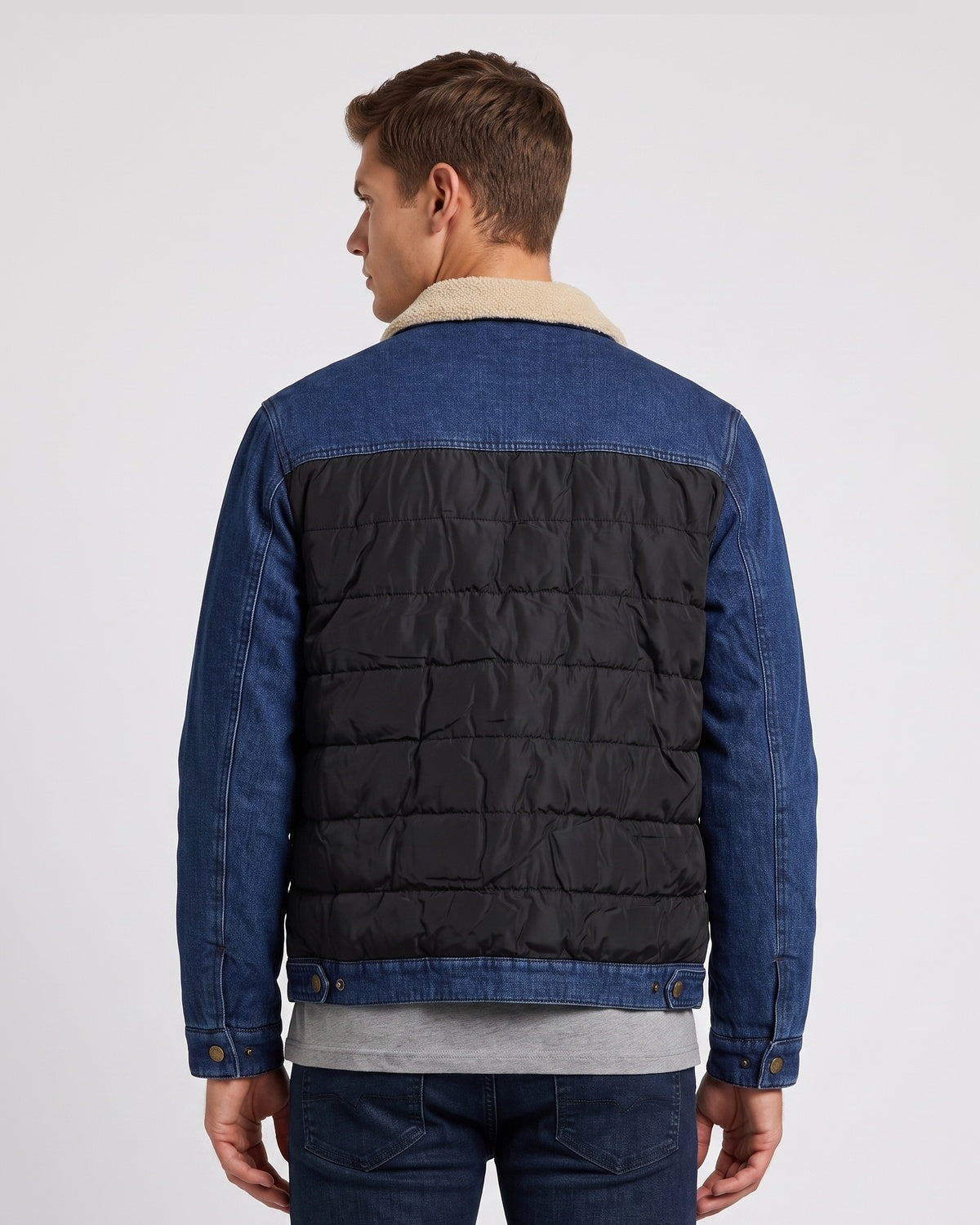 Men's Denim Jacket with Sherpa Lining