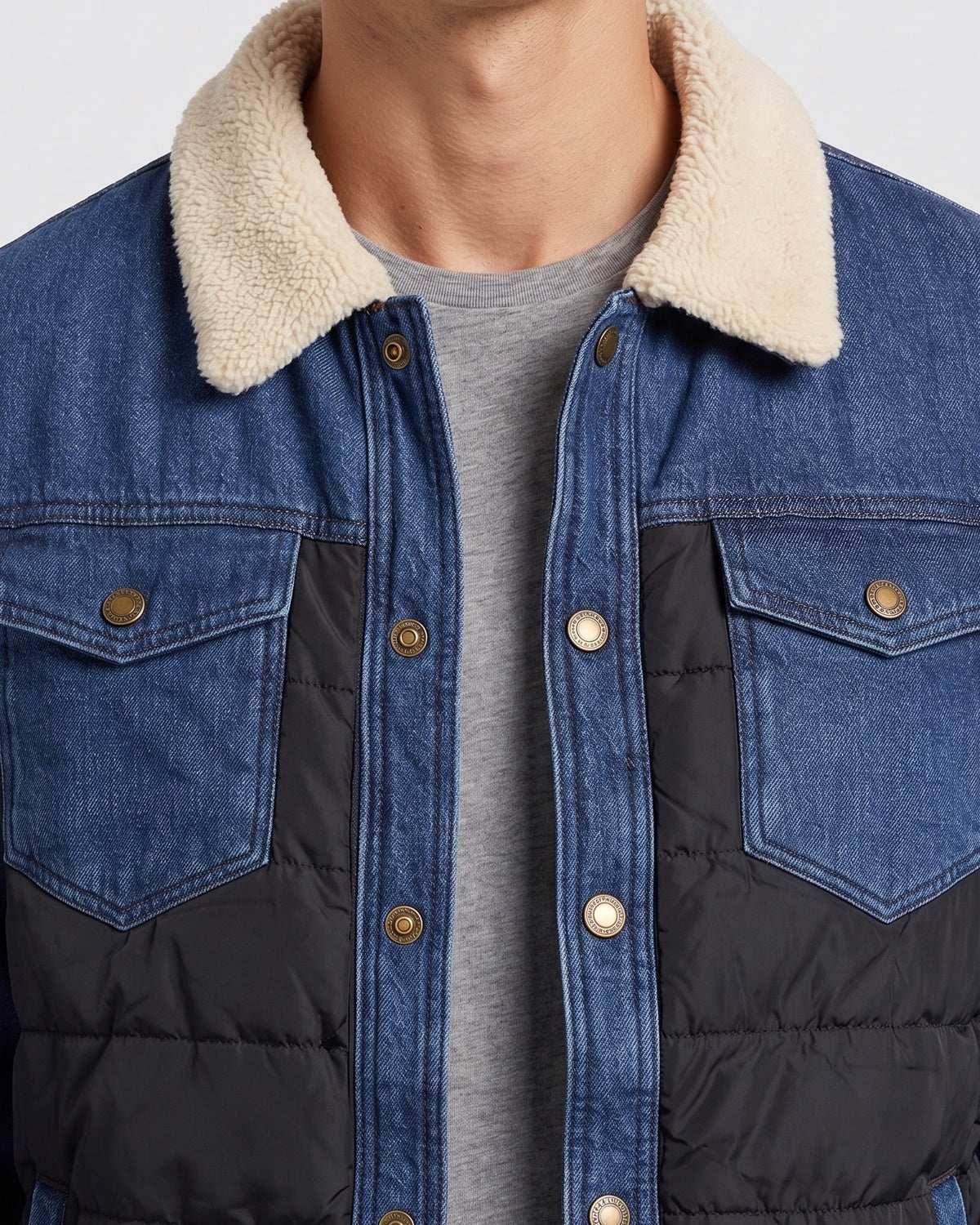 Men's Denim Jacket with Sherpa Lining