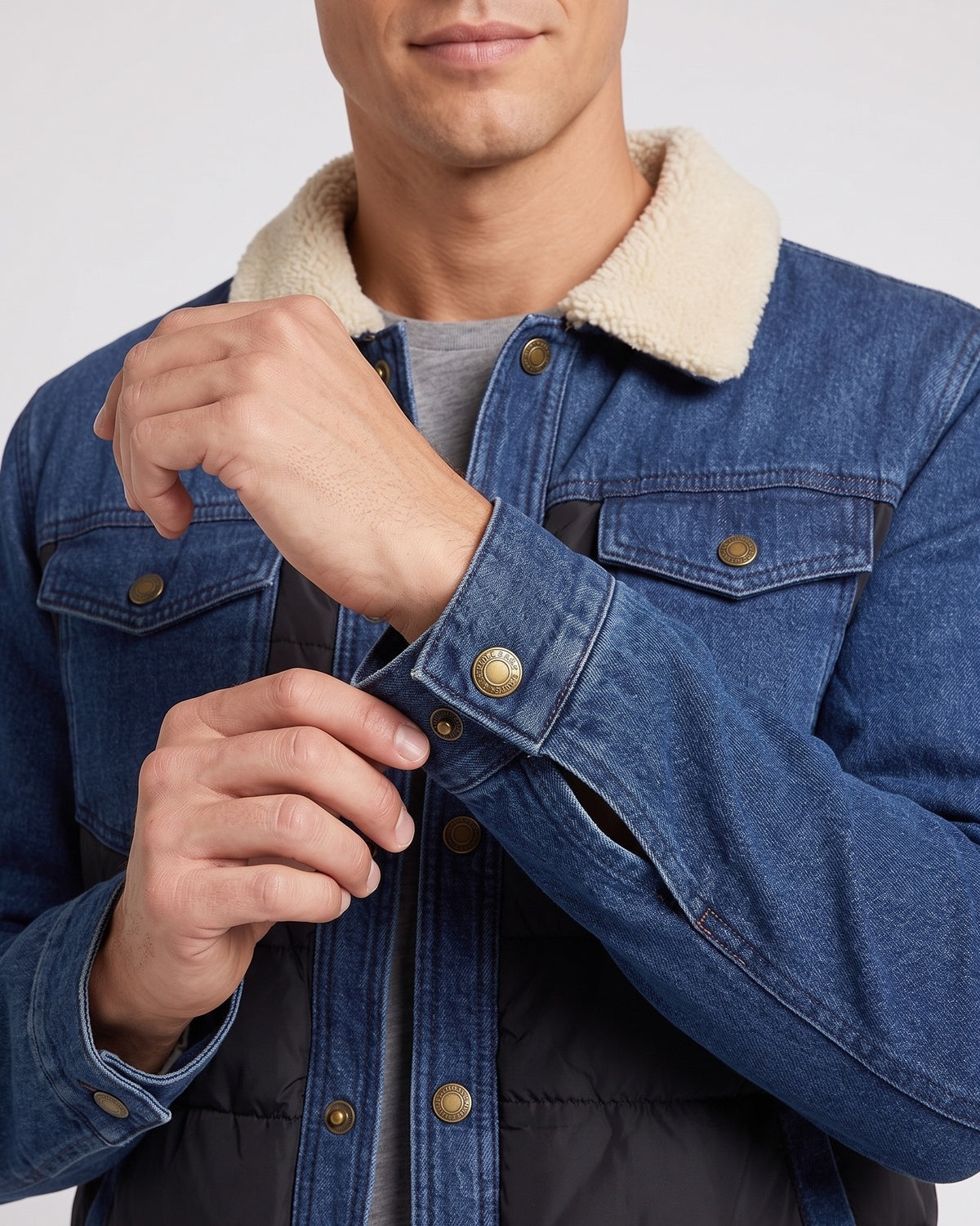 Men's Denim Jacket with Sherpa Lining