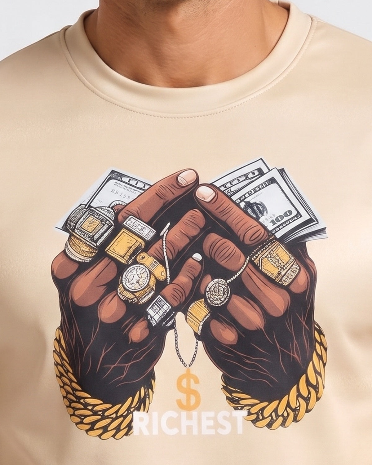 KZZ Men's Printed Crew Neck Sweatshirt