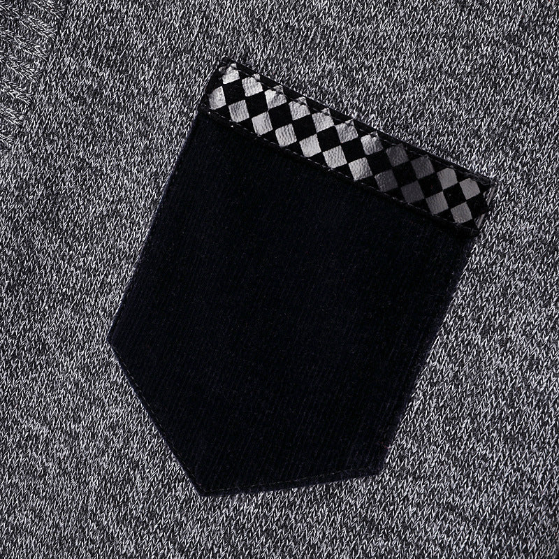 Men's half-zip sweater with a zippered pocket