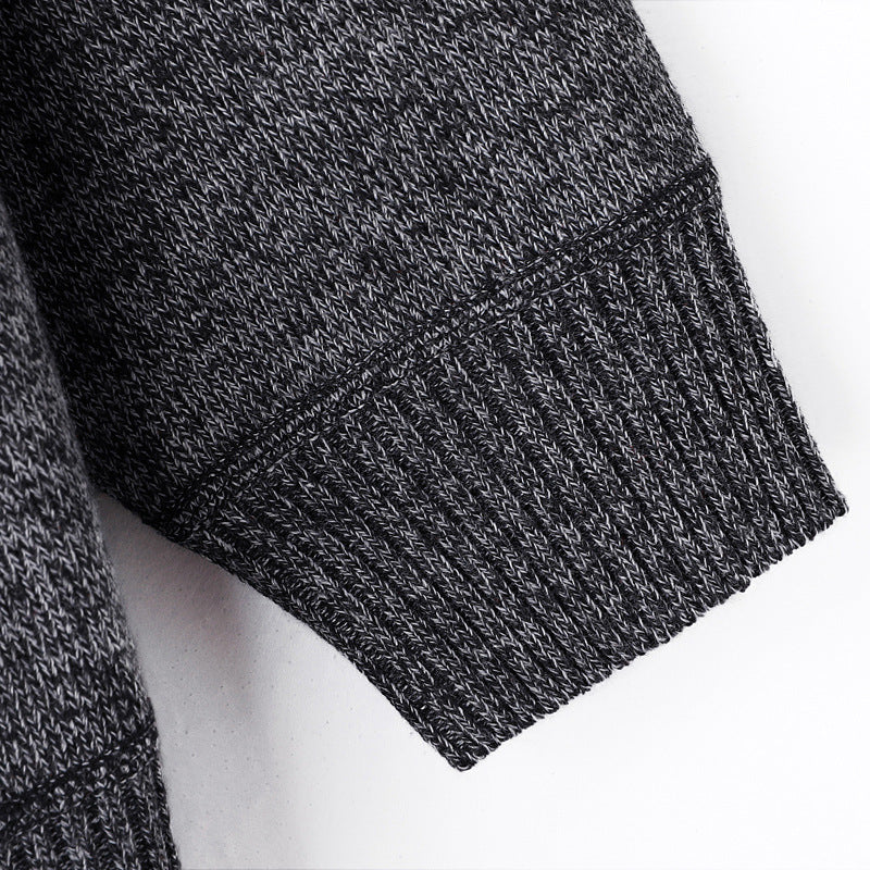Men's half-zip sweater with a zippered pocket