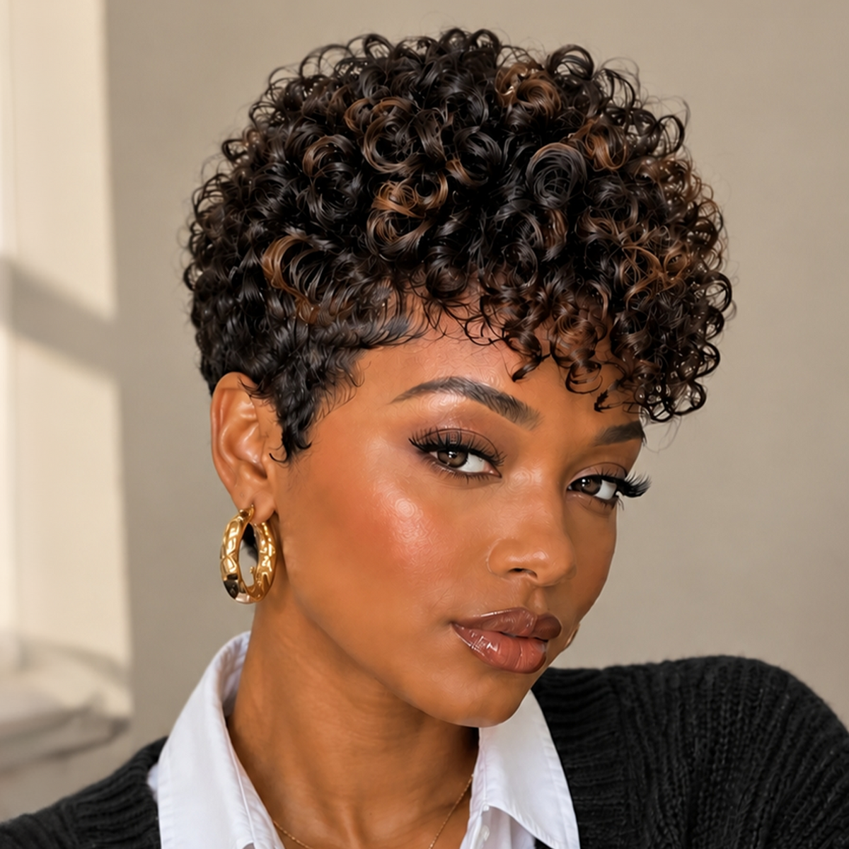 Small Finger Wave 13×4 Lace Pixie Full Cap Wig