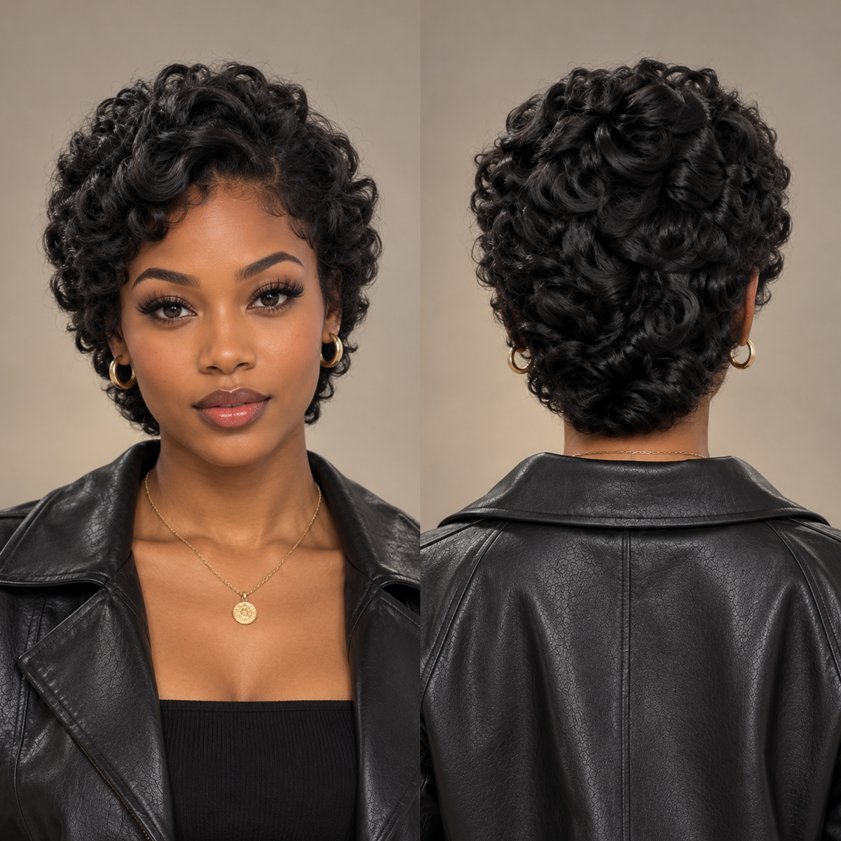 Small Finger Wave 4×4 Lace Pixie Full Cap Wig