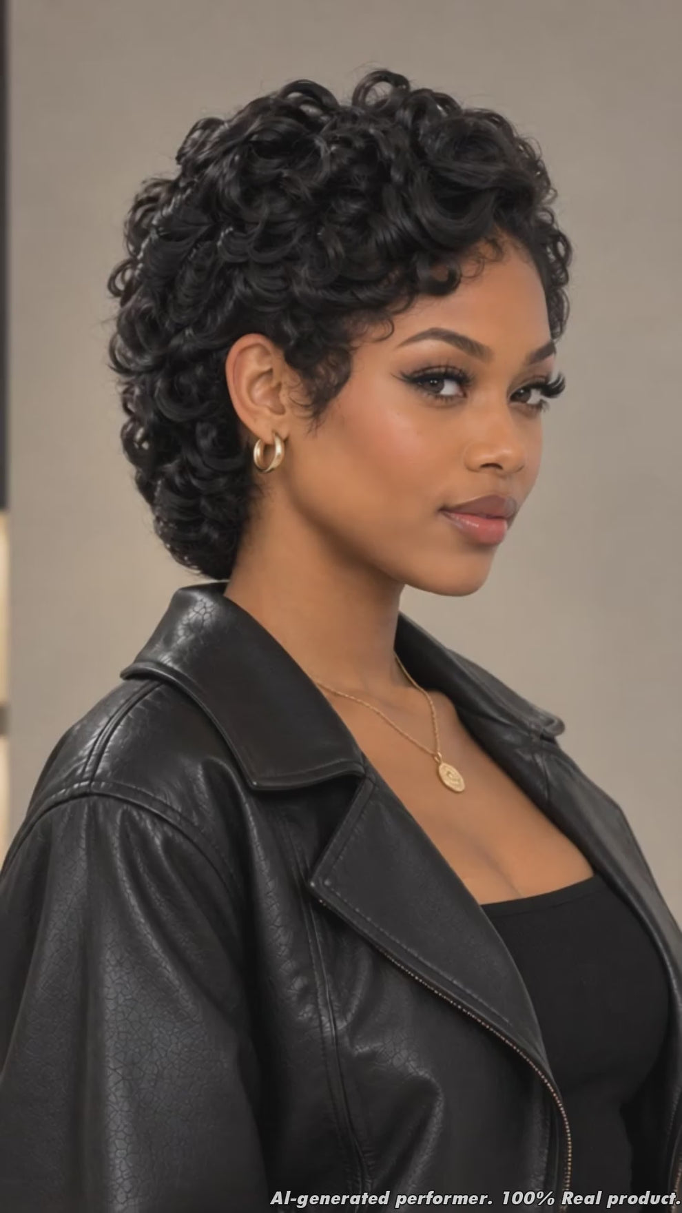 Small Finger Wave 4×4 Lace Pixie Full Cap Wig