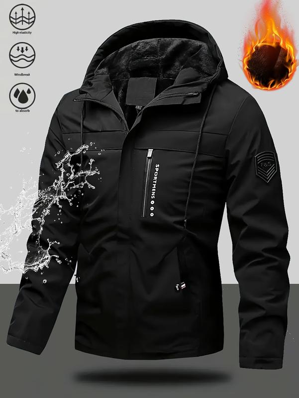 Men's Heavyweight Full-Zip Hooded Jacket Windproof High-Quality Coat
