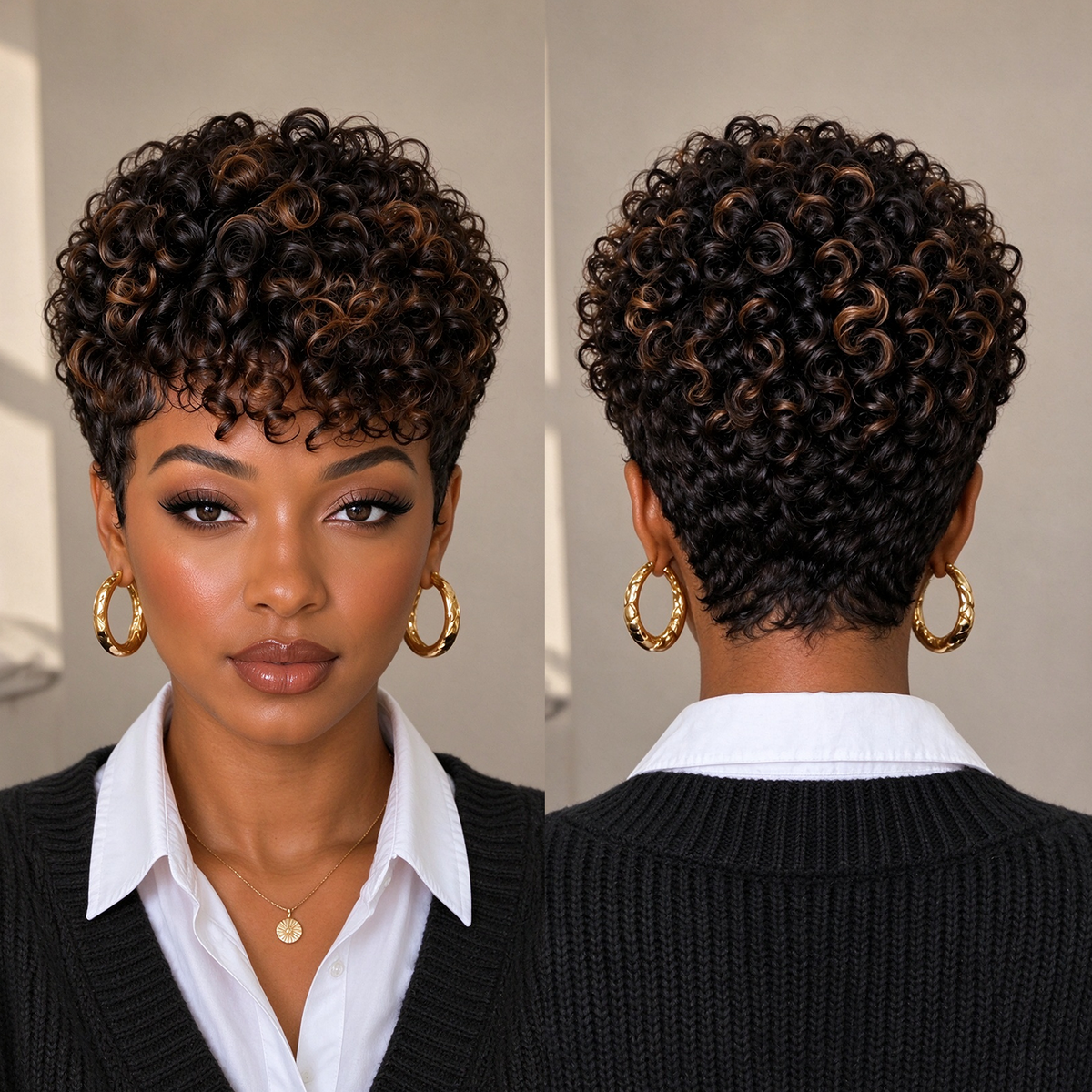 Small Finger Wave 13×4 Lace Pixie Full Cap Wig