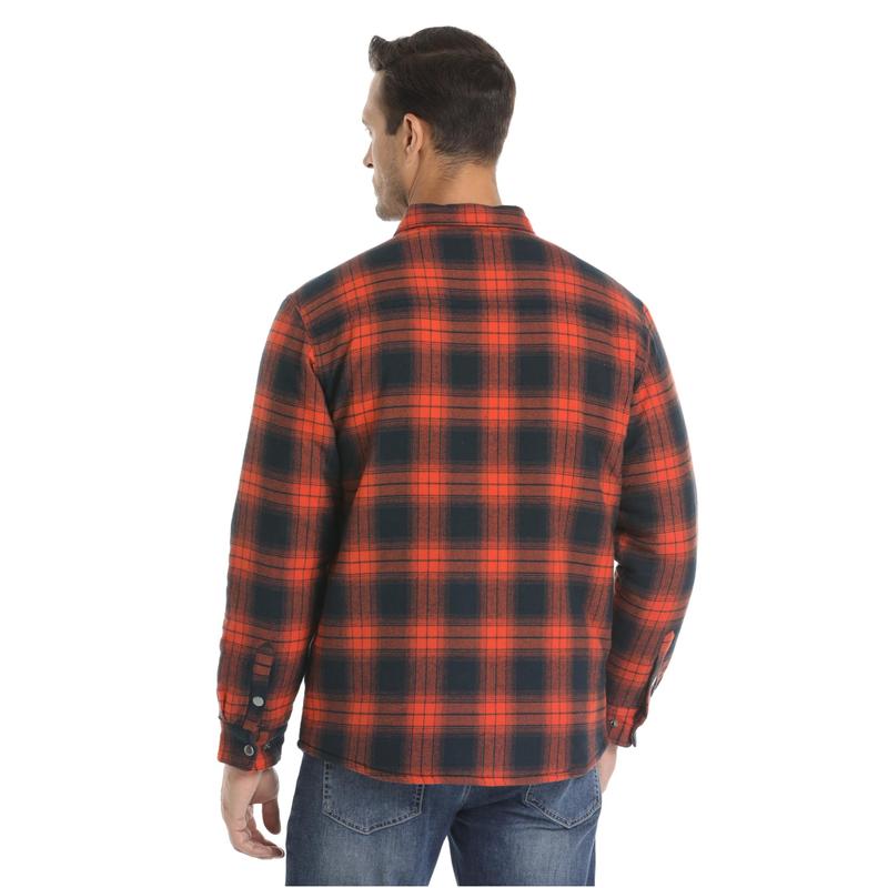 KZZ Men's Long-Sleeve Plaid Jacket