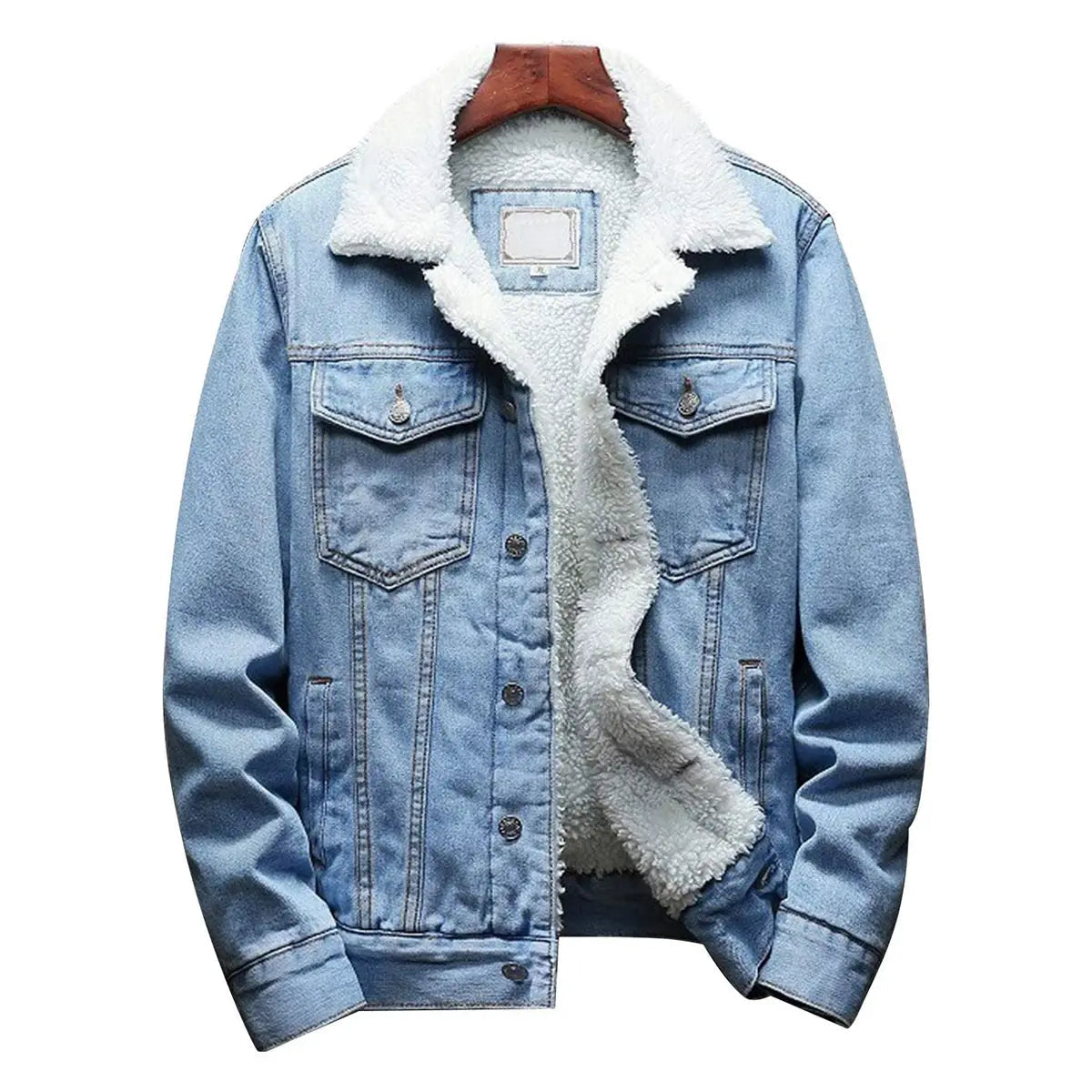 Men's Fleece Lined Denim Jacket Warm Winter Trucker Jacket