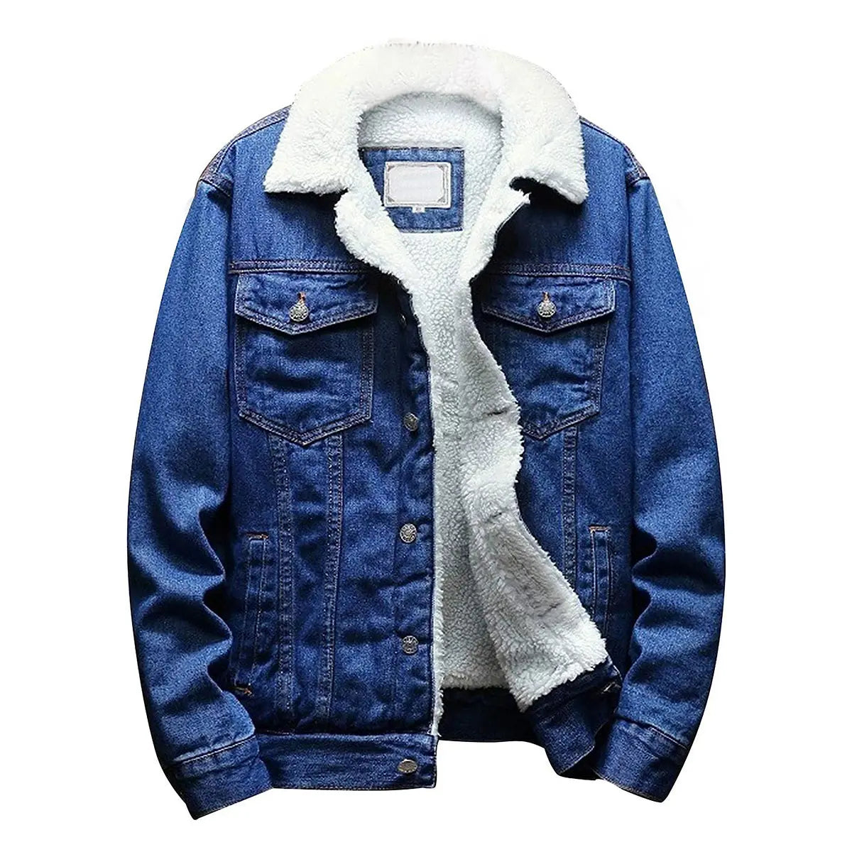Men's Fleece Lined Denim Jacket Warm Winter Trucker Jacket