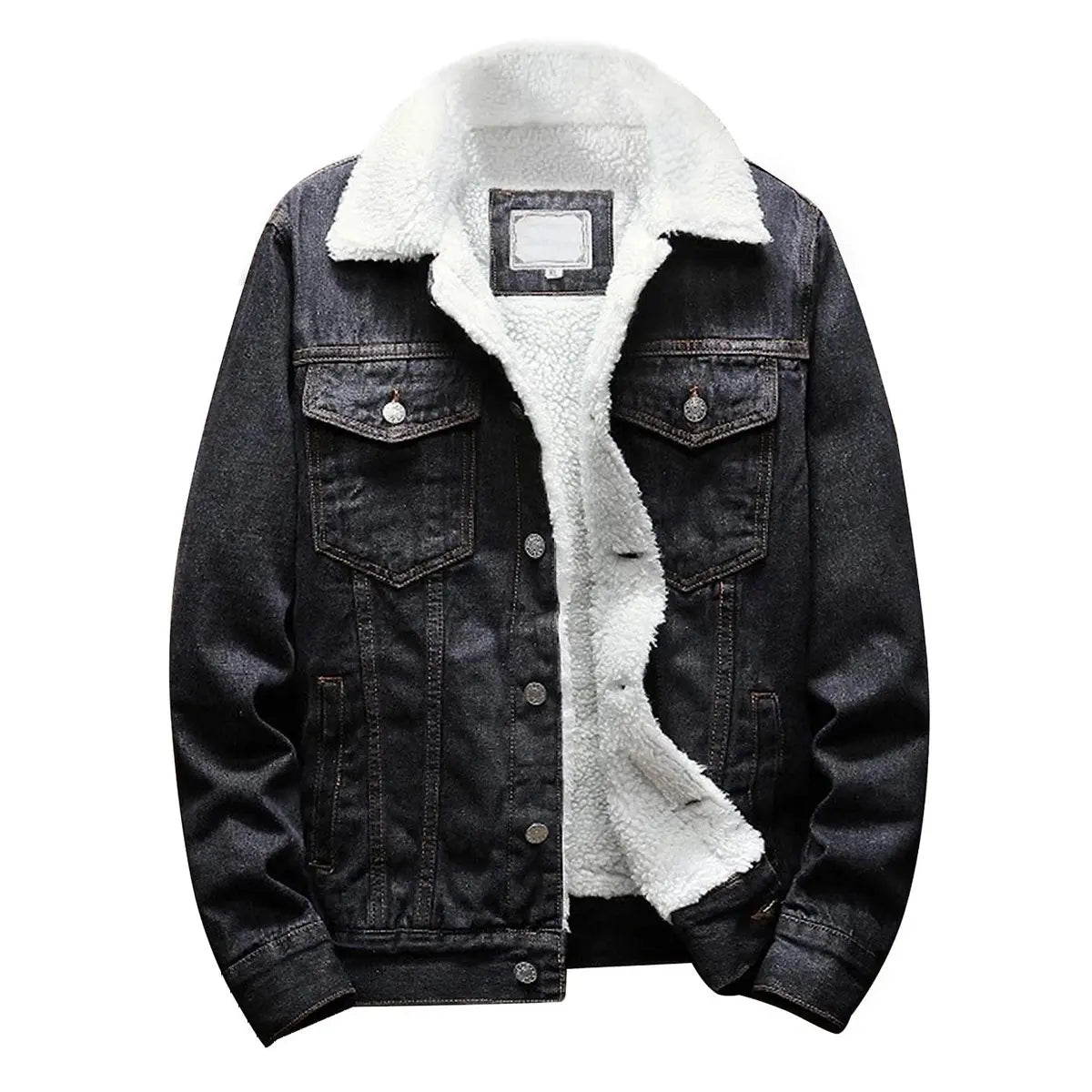 Men's Fleece Lined Denim Jacket Warm Winter Trucker Jacket