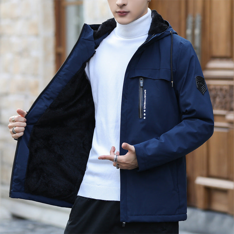 Men's Heavyweight Full-Zip Hooded Jacket Windproof High-Quality Coat
