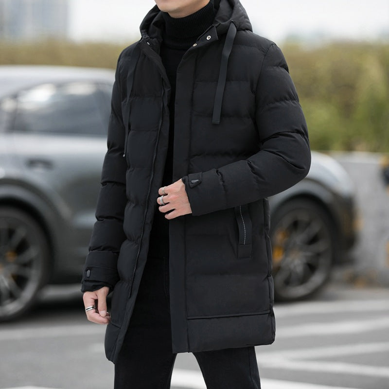 Men's Heavy-Duty Windproof Winter Coat - Thickened Full-Zip Hooded Jacket