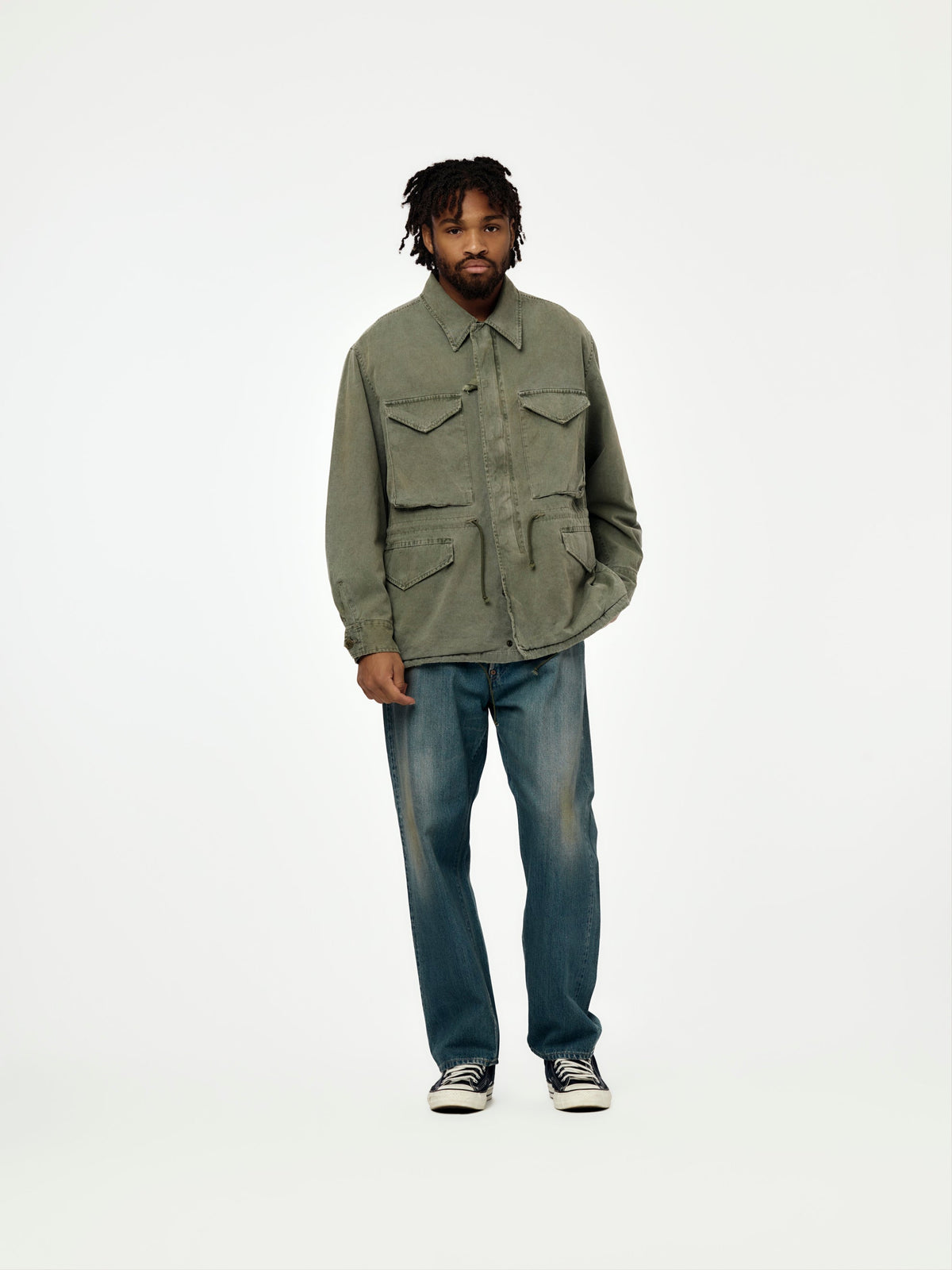 A.PRESSE No.22 Washed Wide Denim Pants (Indigo) (Sis)