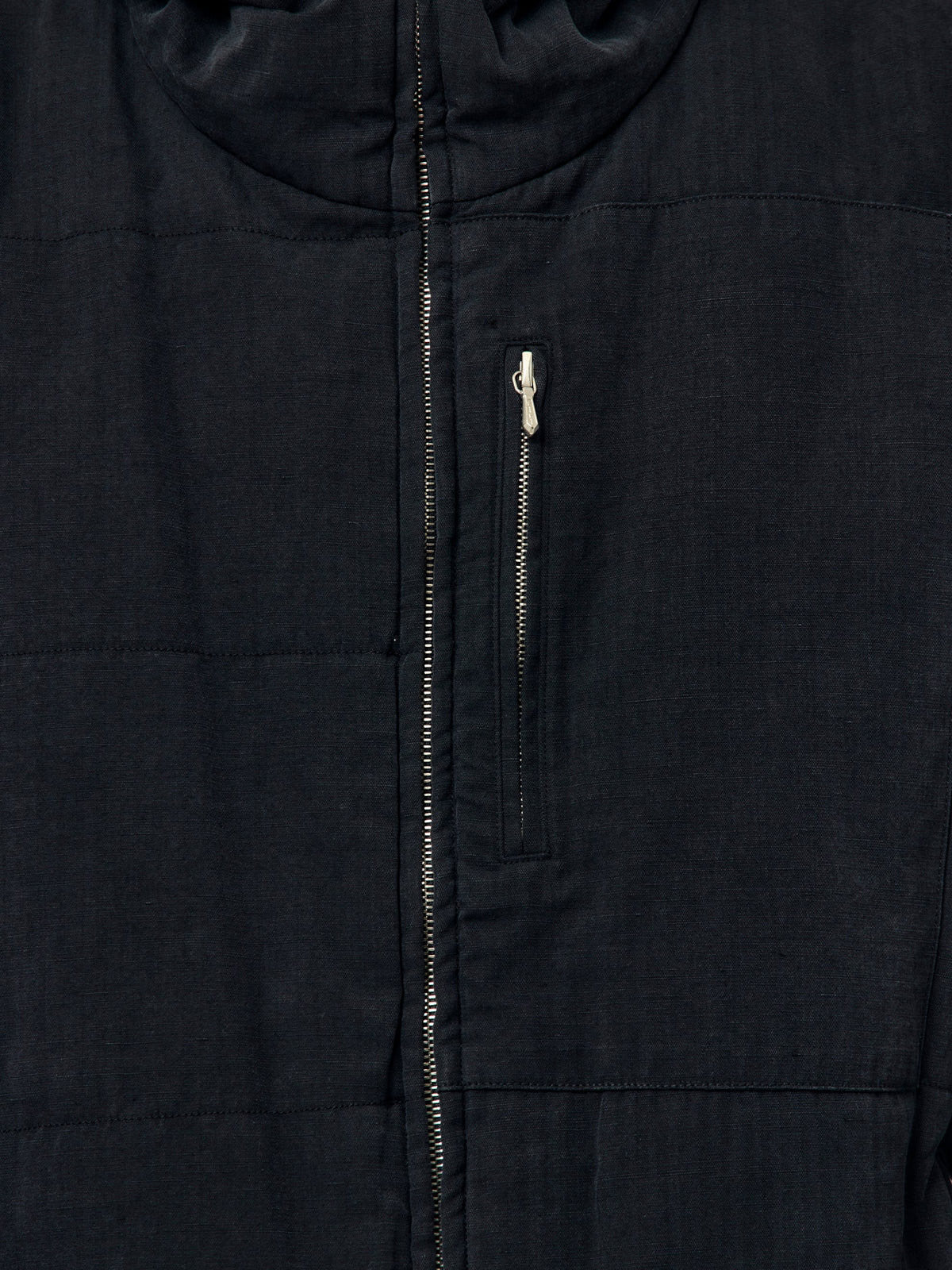 A.PRESSE Washed Cotton Silk Linen Padded Jacket (Sis) (Navy)
