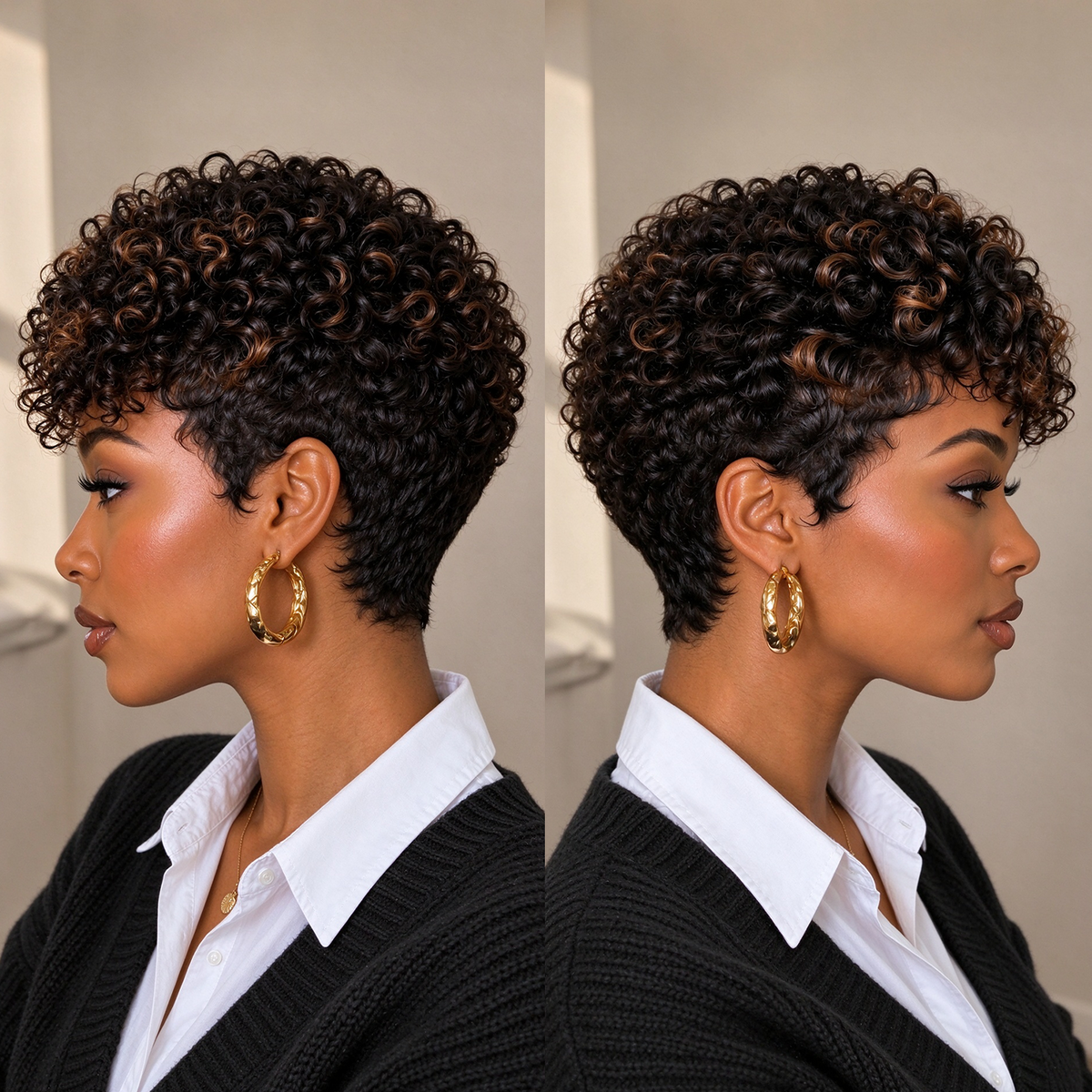 Small Finger Wave 13×4 Lace Pixie Full Cap Wig