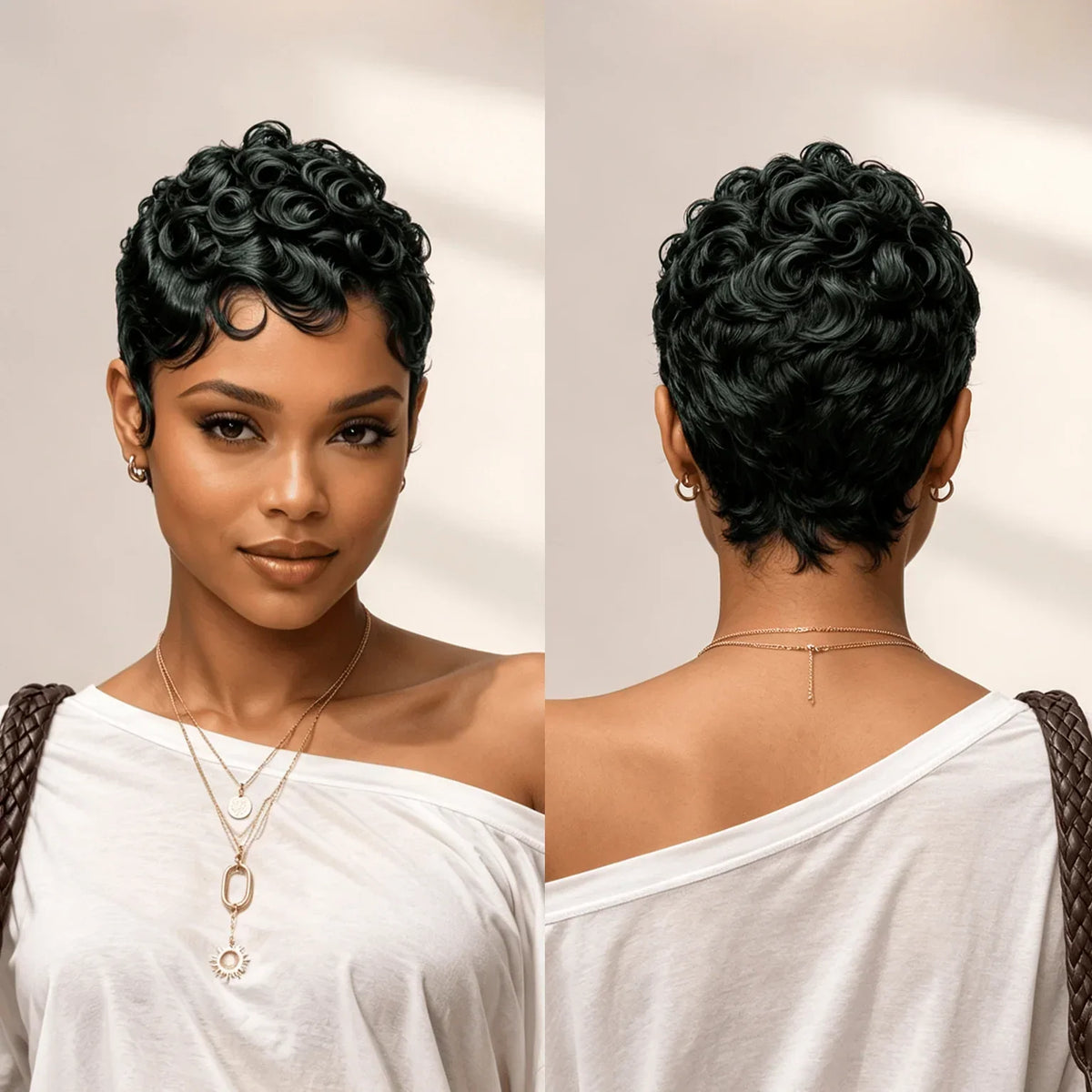 Finger Wave Style Pixie Cut Wig