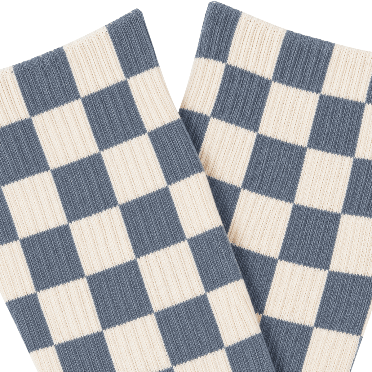 Checkerboard Crew Socks in slate and cream