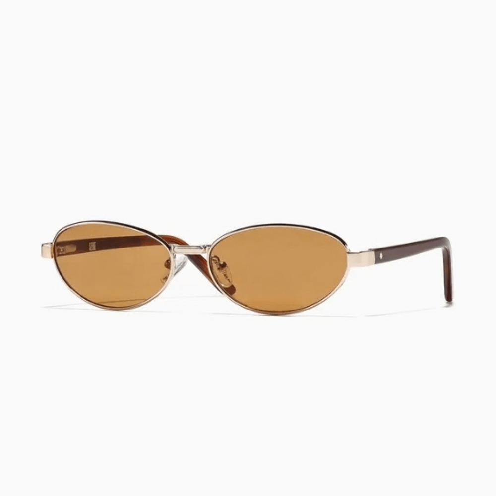 Cherry Sunglasses in polished gold and hazelnut