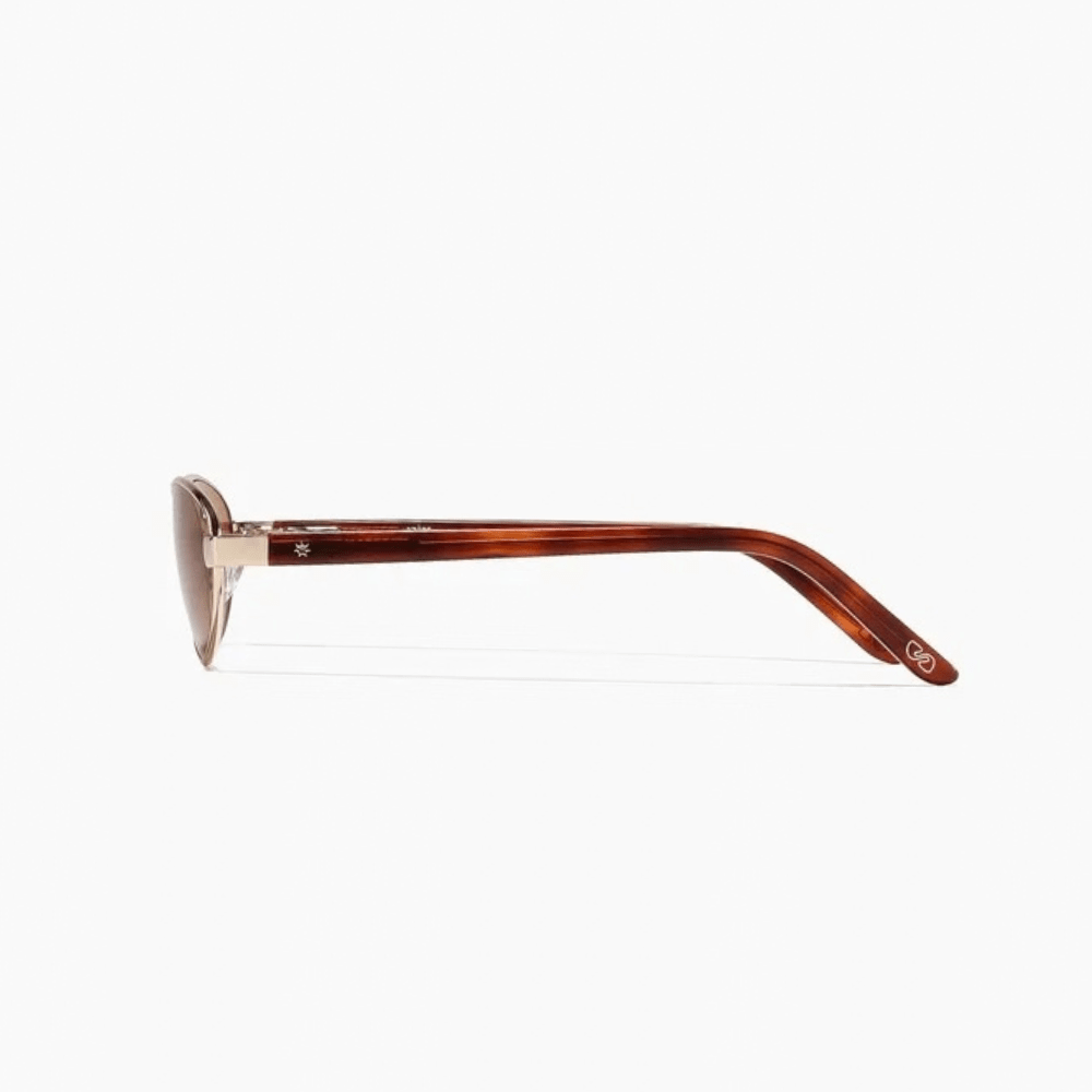 Cherry Sunglasses in polished gold and hazelnut