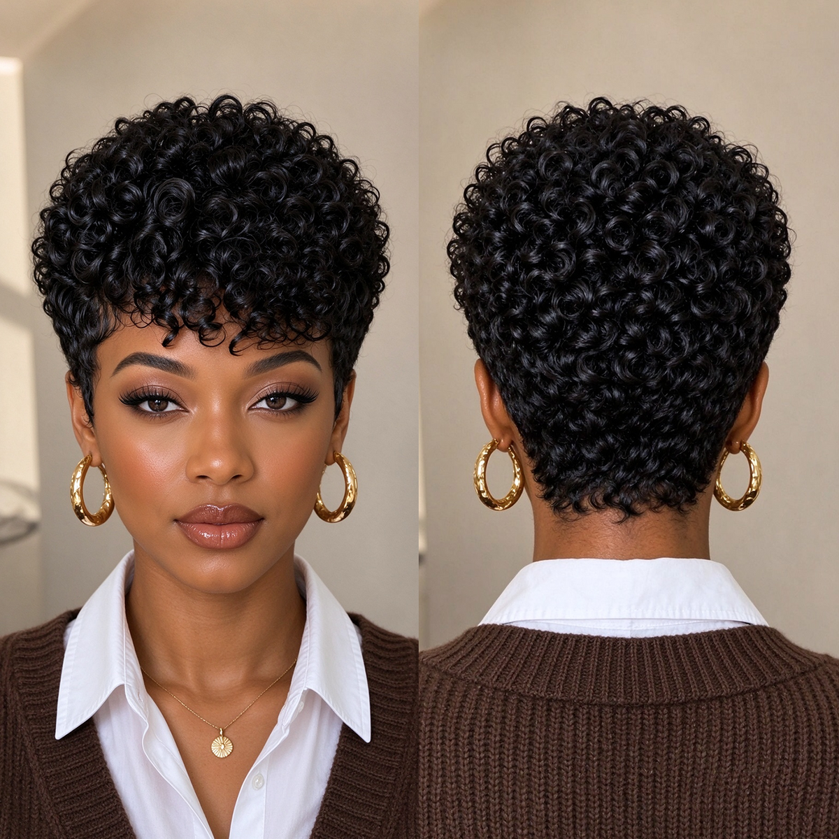 Small Finger Wave 13×4 Lace Pixie Full Cap Wig