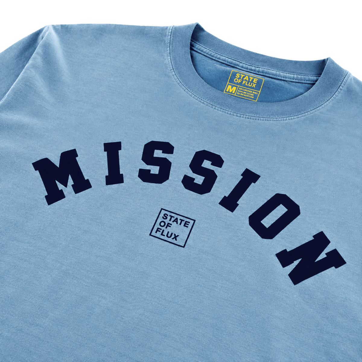 OG Mission Long-sleeve Tee in blue stone wash and dark blue