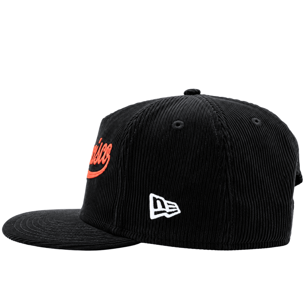 San Francisco Giants All-Star Trolley Corduroy 19Twenty Snapback Hat in black and orange