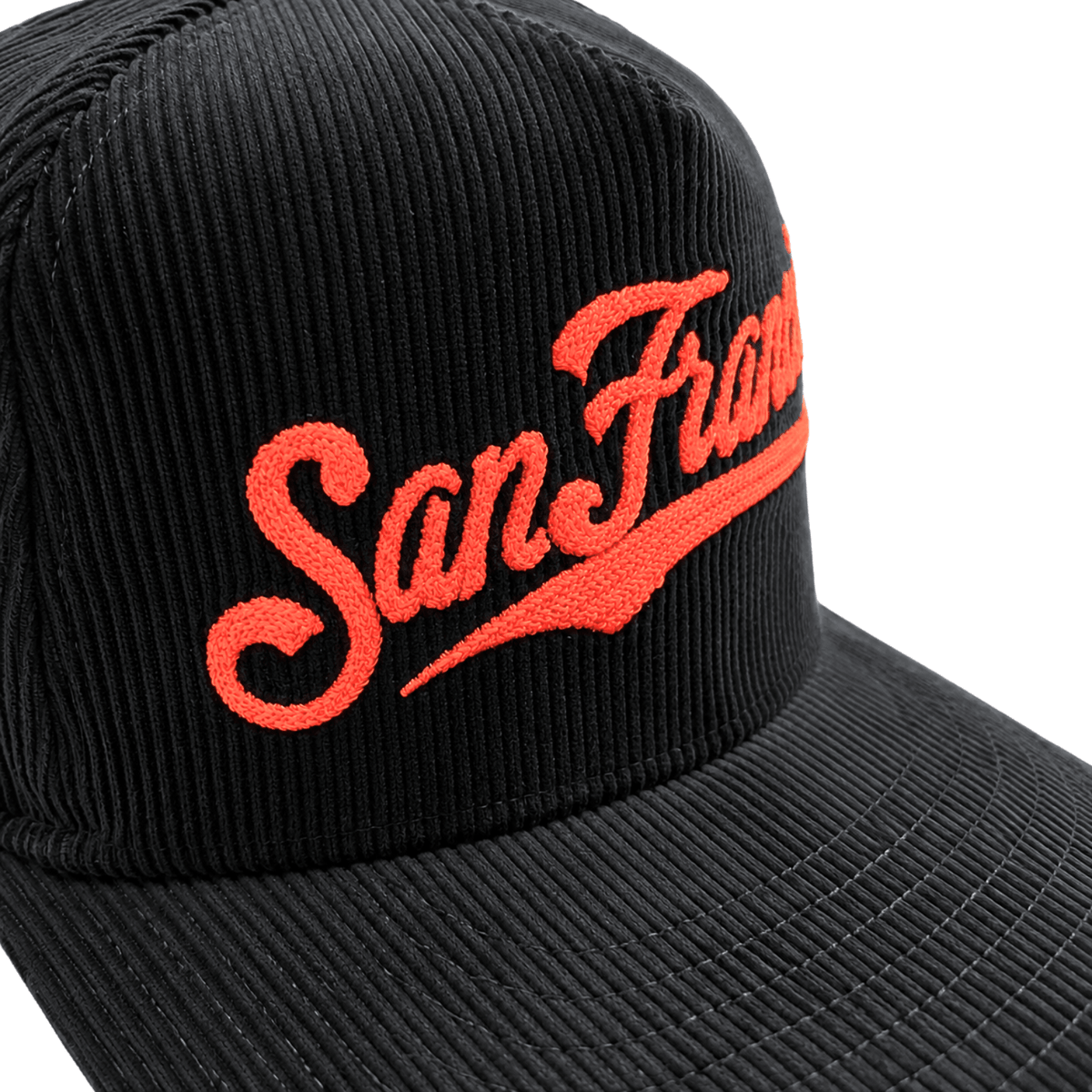 San Francisco Giants All-Star Trolley Corduroy 19Twenty Snapback Hat in black and orange
