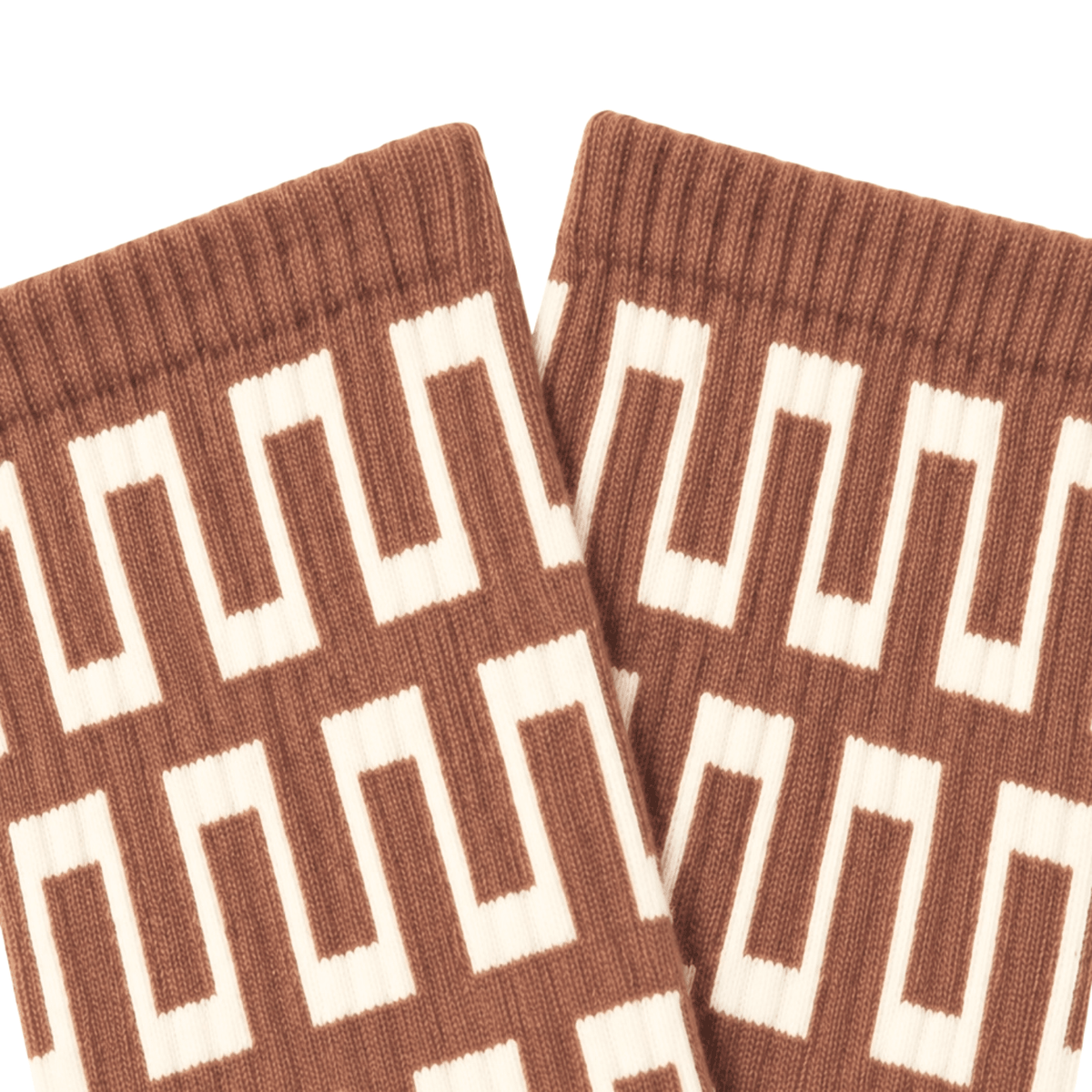 Slacker Crew Socks in rust and cream