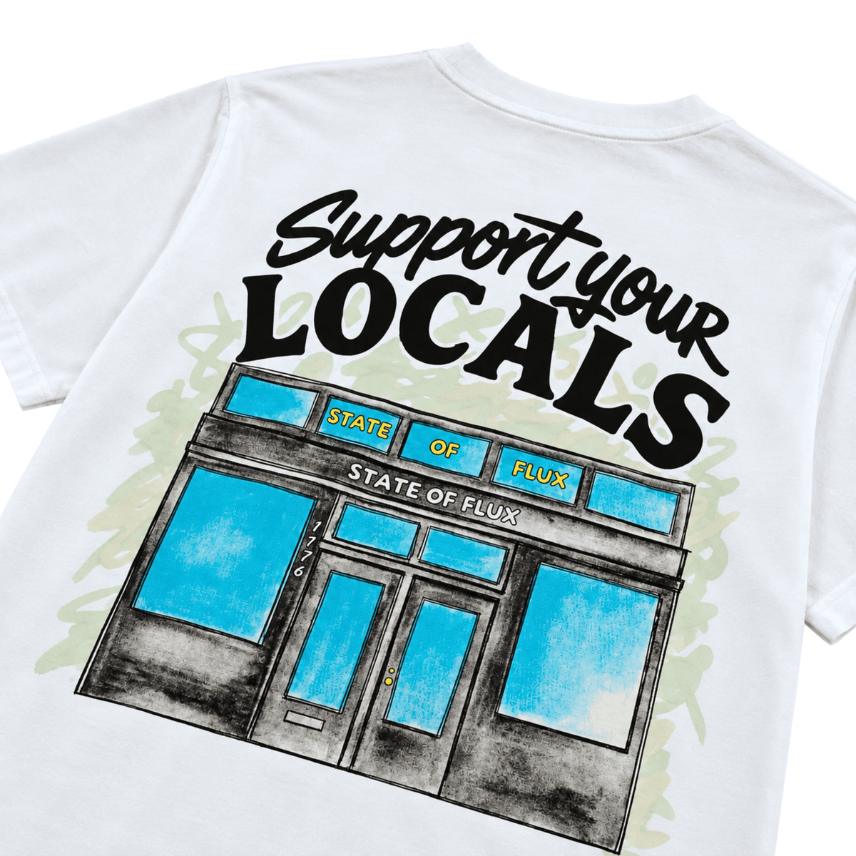 Support Your Locals Tee in white