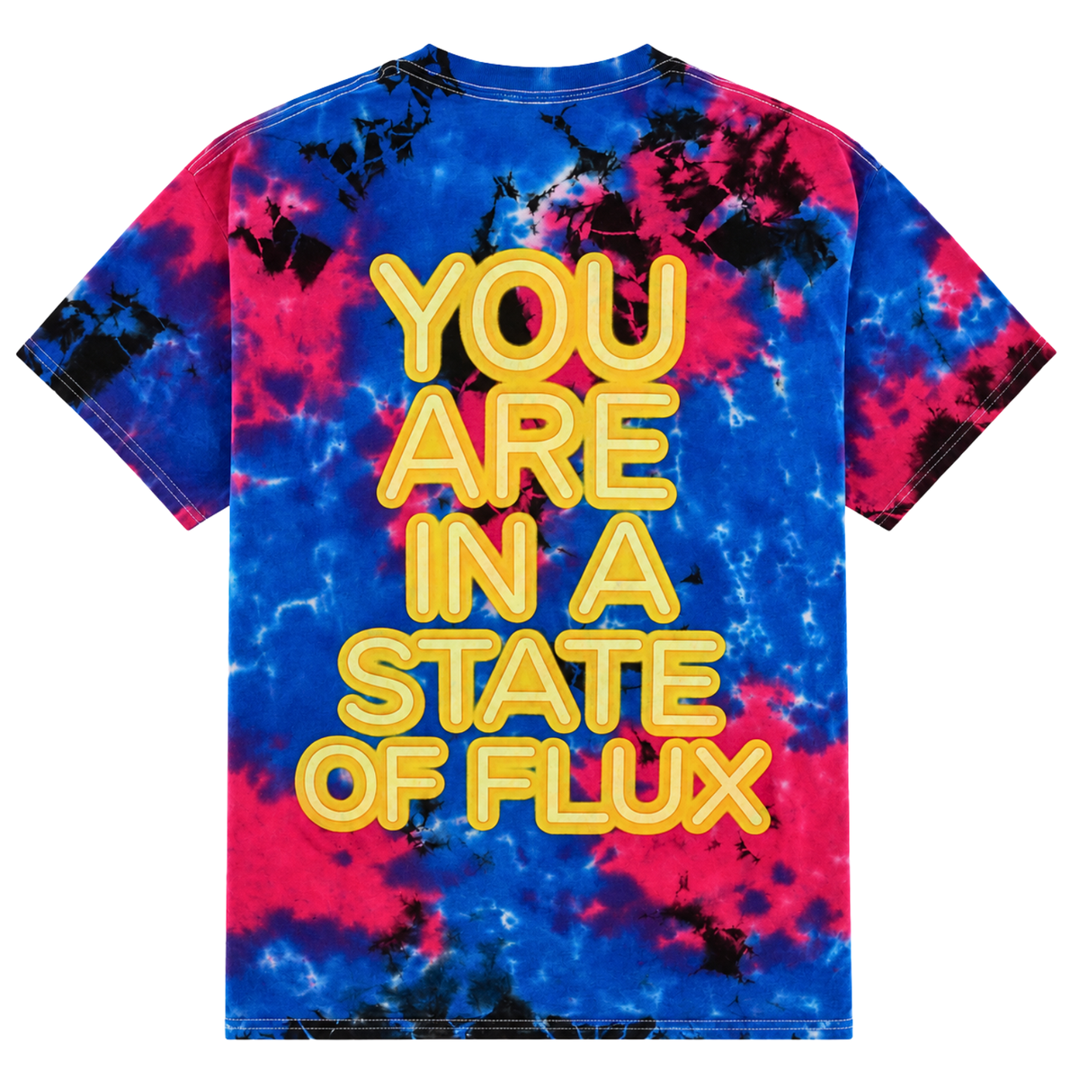 You Are Here Tee in blue galactic tie-dye